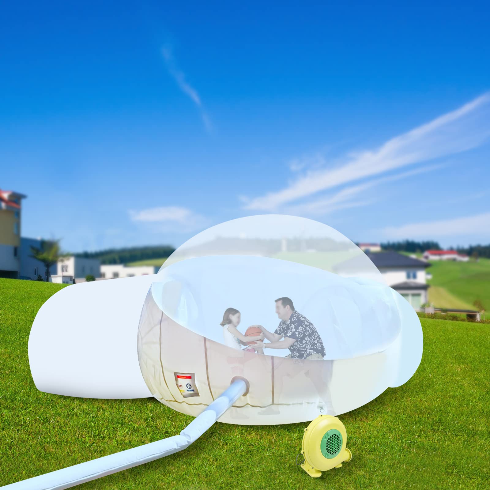 Transparent Inflatable Bubble Tent Luxury Single Tunnel Bubble House Dome Greenhouse Tent with Blower 110V 350W for Outdoor Family Camping Backyard Party Festivals Stargazing(Style 8) : Sports & Outdoors