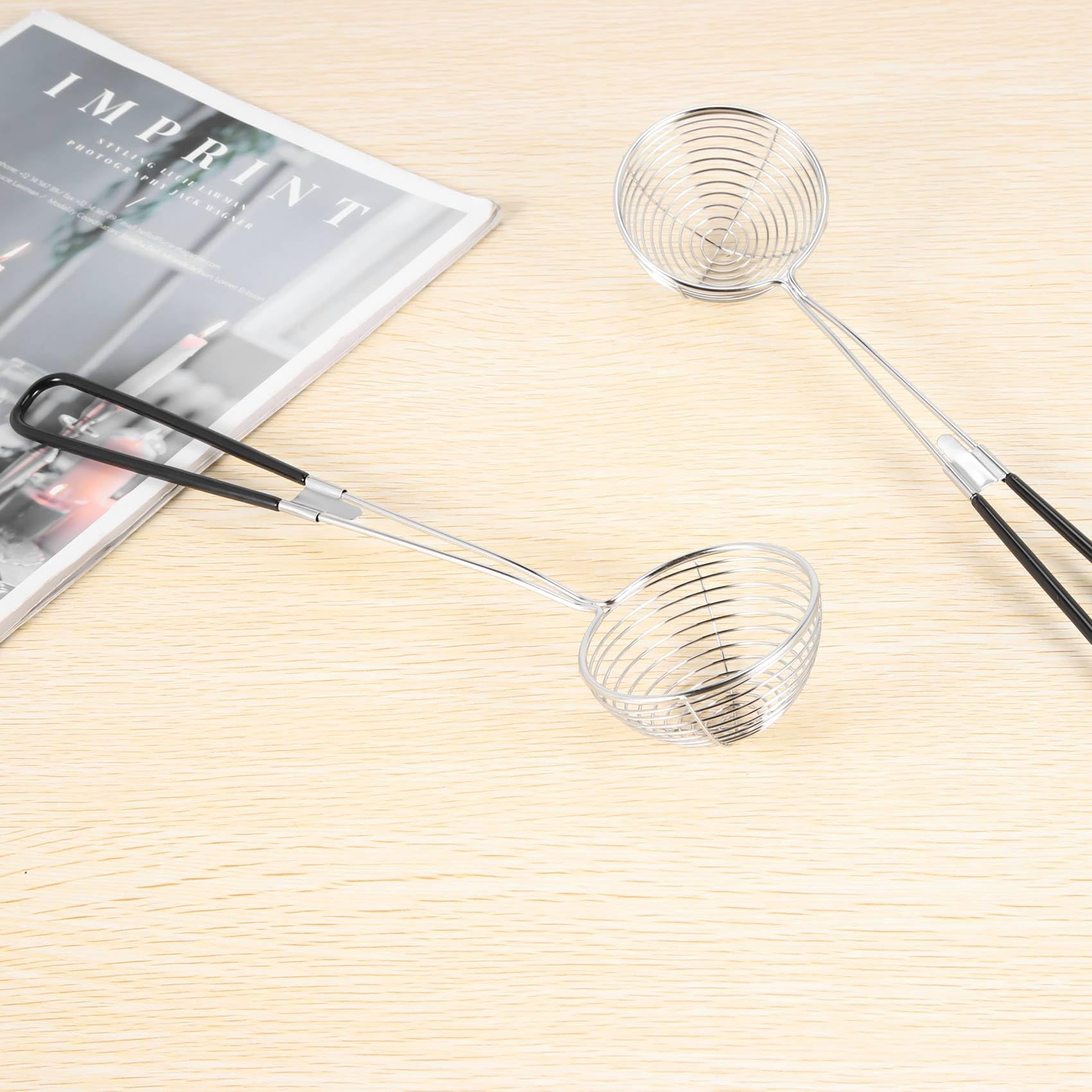 Swify Spider Zeef Set van 3 Aziatische Zeef Pollepel Roestvrij Staaldraad Skimmer Lepel met Handvat voor Keuken Frituren Voedsel, Pasta, Spaghetti, Noedel 30,5 cm, 32 cm, 35 cm