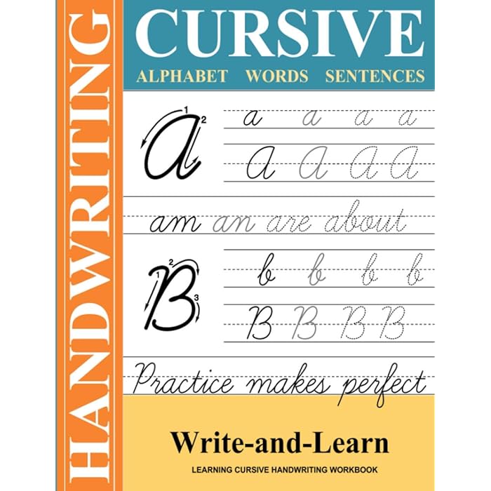 Buy Cursive Handwriting Workbook: Learning Cursive Handwriting Workbook ...