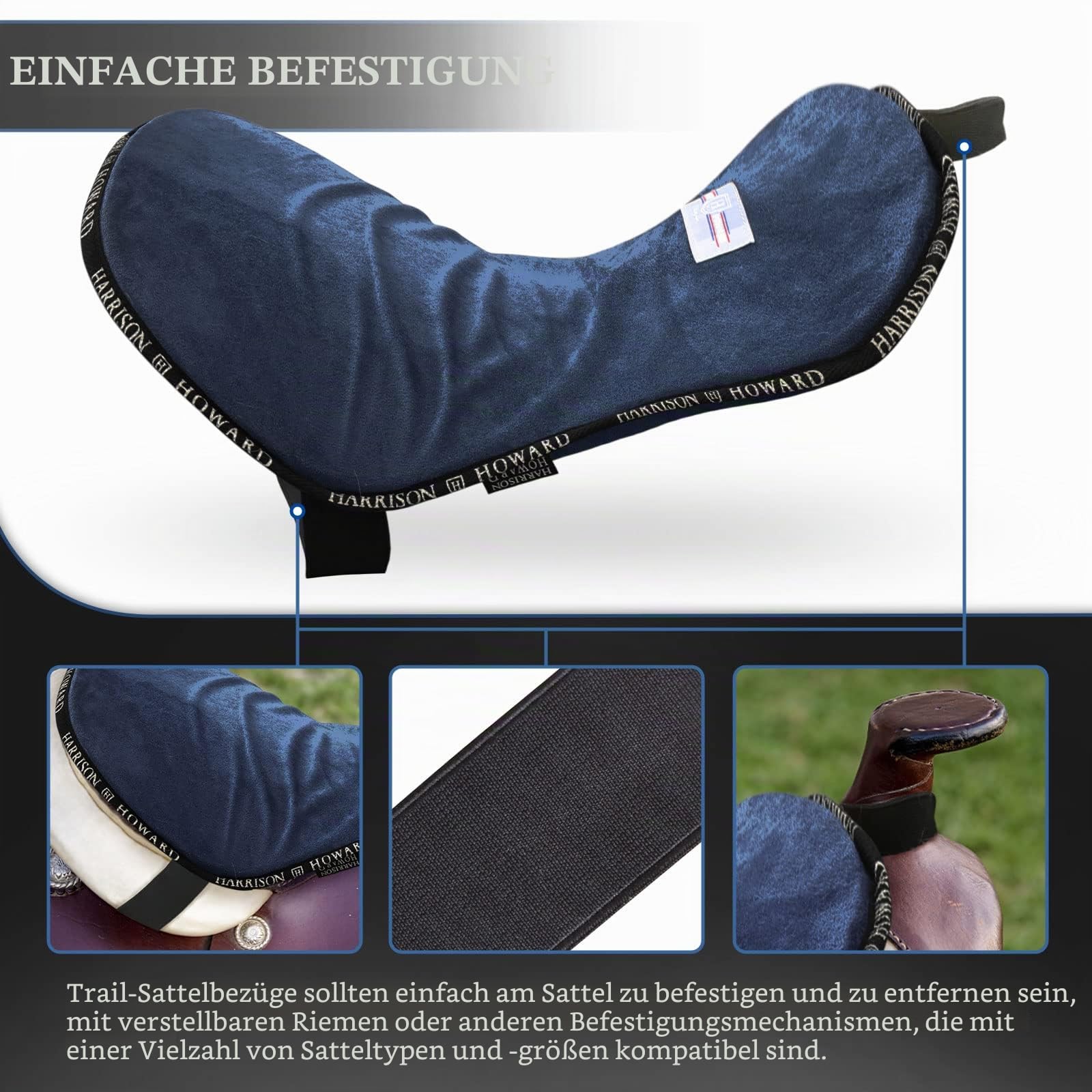 Harrison Howard Trail Seat Saver Western-Sattelsitzpolster mit gepolsterter Unterseite, hilft den Druck auf den Rücken zu verteilen