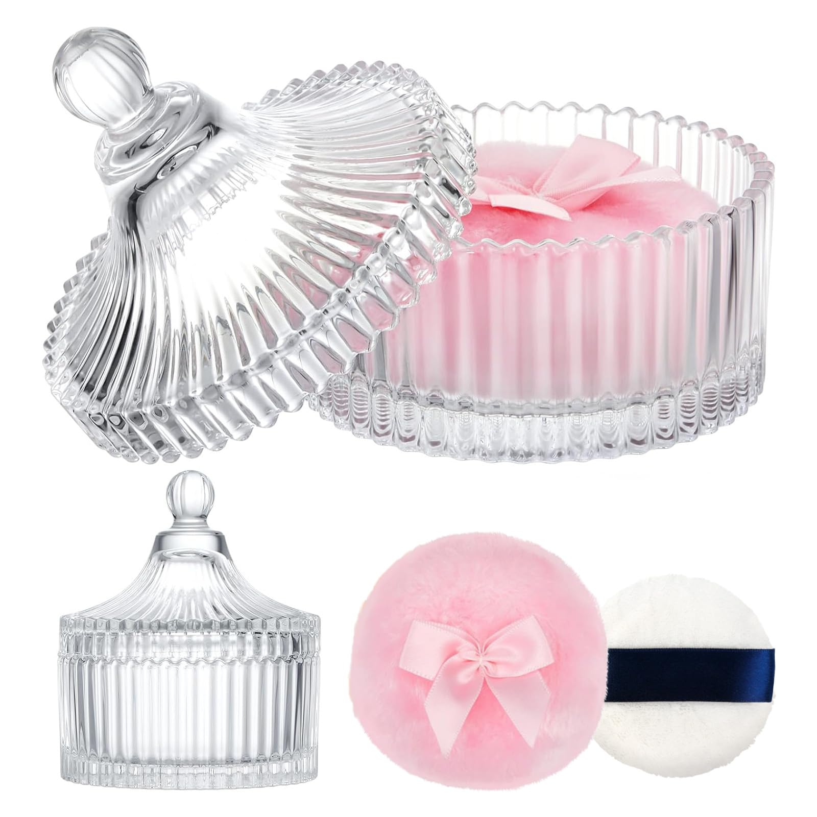 Contenitori In Vetro per Polvere, Contenitoris Vuoti per Polveres per Neonati, per Neonati e Donne, per Viaggio e Da Regalo (Polvere Non Inclusa, Bianco)