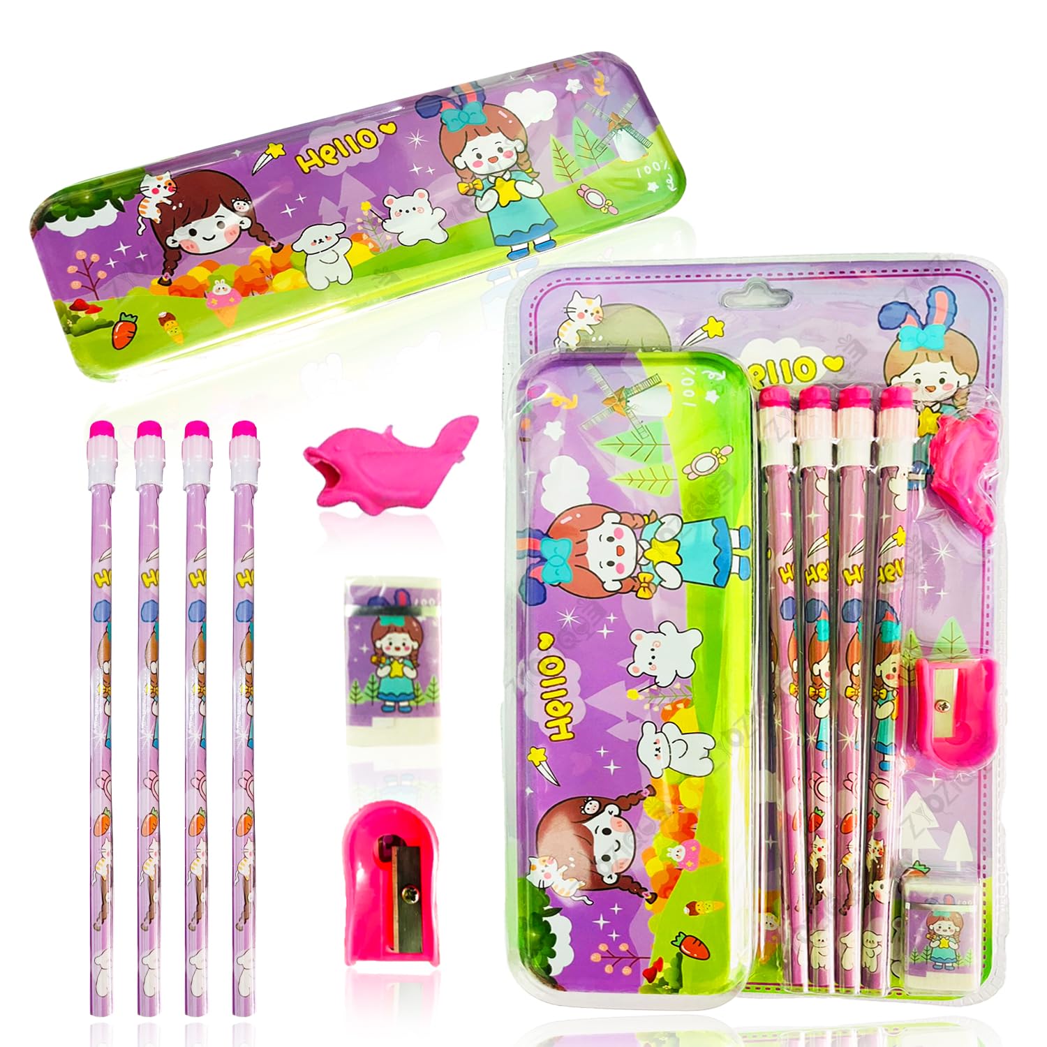 Zyozique® Stationary Kit Set for School Kids | Birthday Gifts for Boy/Girl - Stationary Return Gifts for Kids | Birthday Christmas Return Gifts, Cute Stationery Set (Pack of 8) (B0DHSJMQCW) Amazon Price History, Amazon Price Tracker