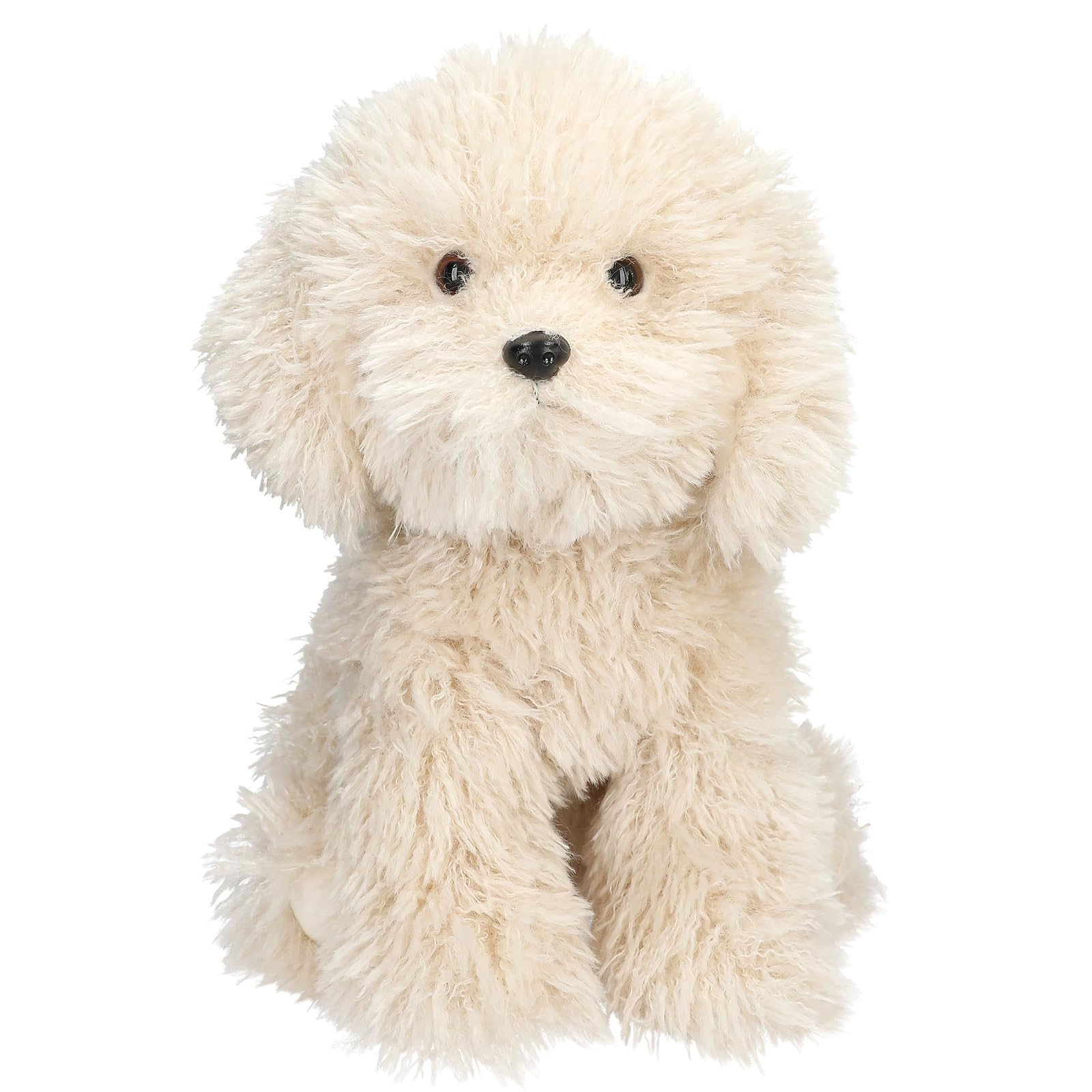 Depesche 14059 TOPModel Fur Ever Friends Cuddly Toy Dog Luna with Curly Fur in Beige, Approx. 30 cm Plush Toy