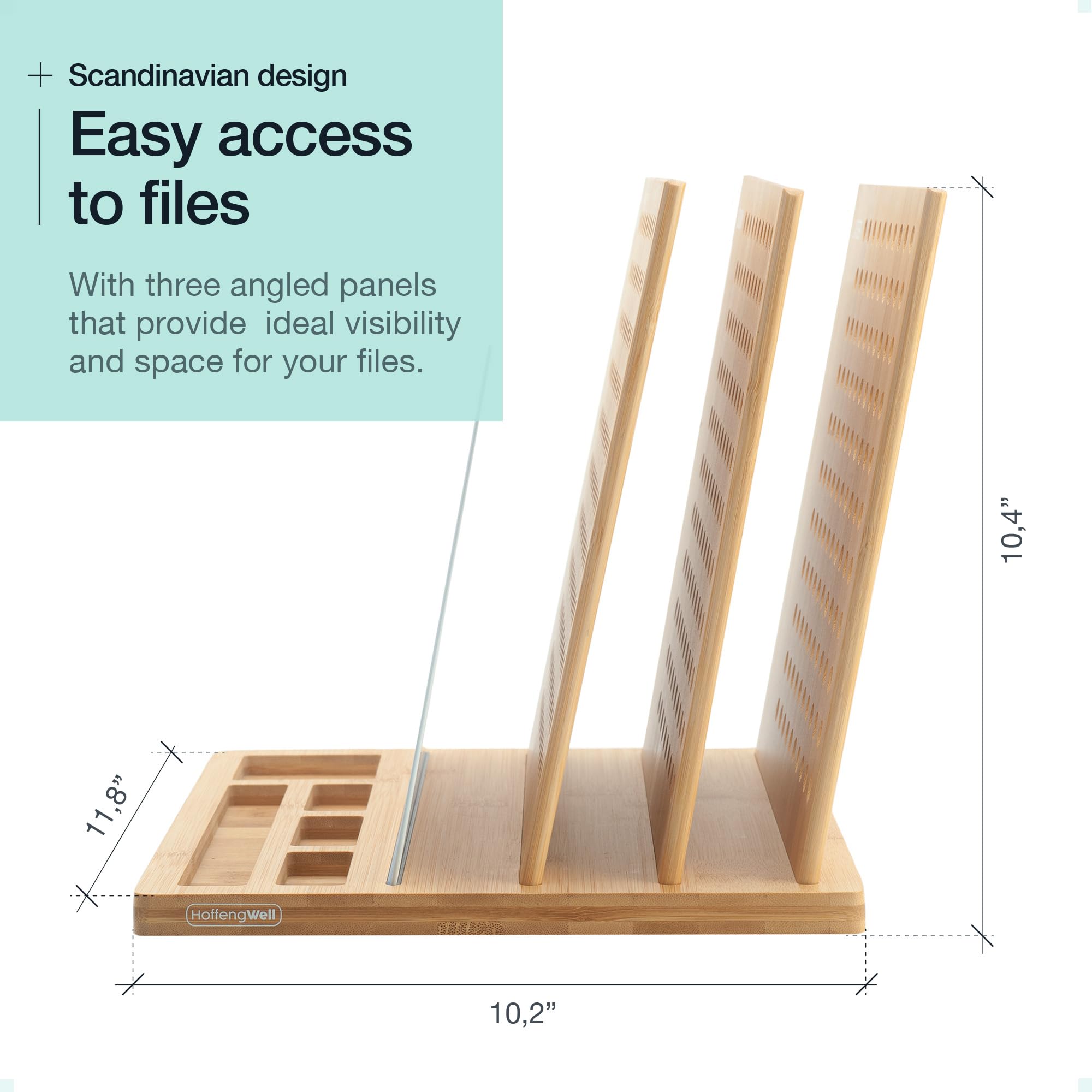 Organizador de archivos de madera para sistema de escritorio: solución perfecta para organización de oficina en casa, clasificador de archivos y soporte de archivos para escritorio,