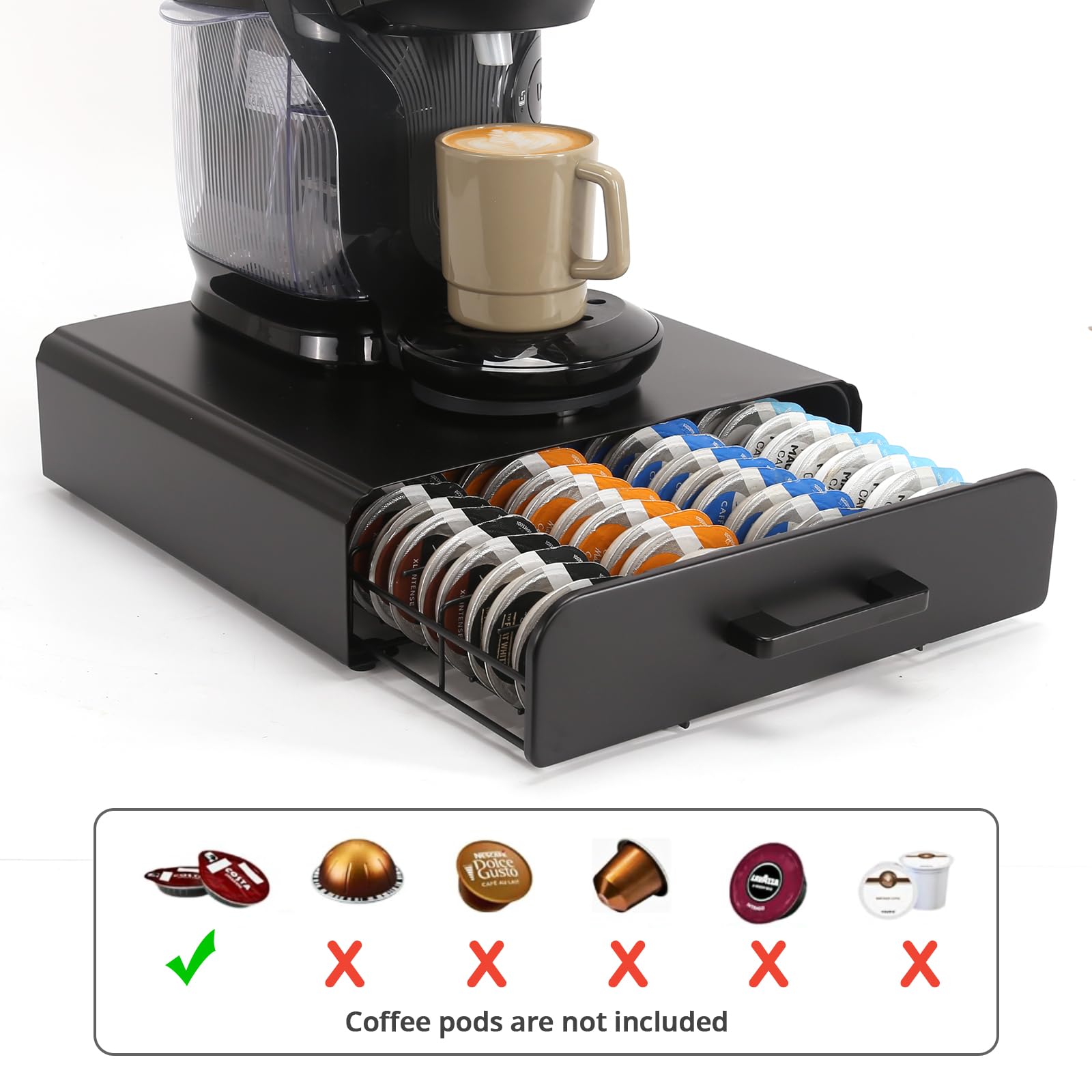 Cassetto per Cialde in Metallo,Supporto per Cilde di Caffè.