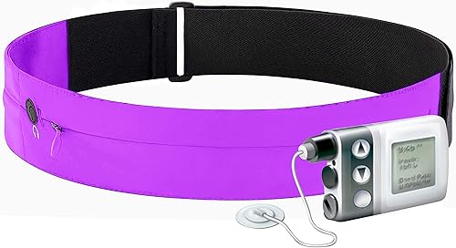 Cinturón de bomba de insulina, 2 bolsillos elásticos para bomba de insulina, Epipen, teléfono, cartera, tarjetas y correa de cintura ajustable,