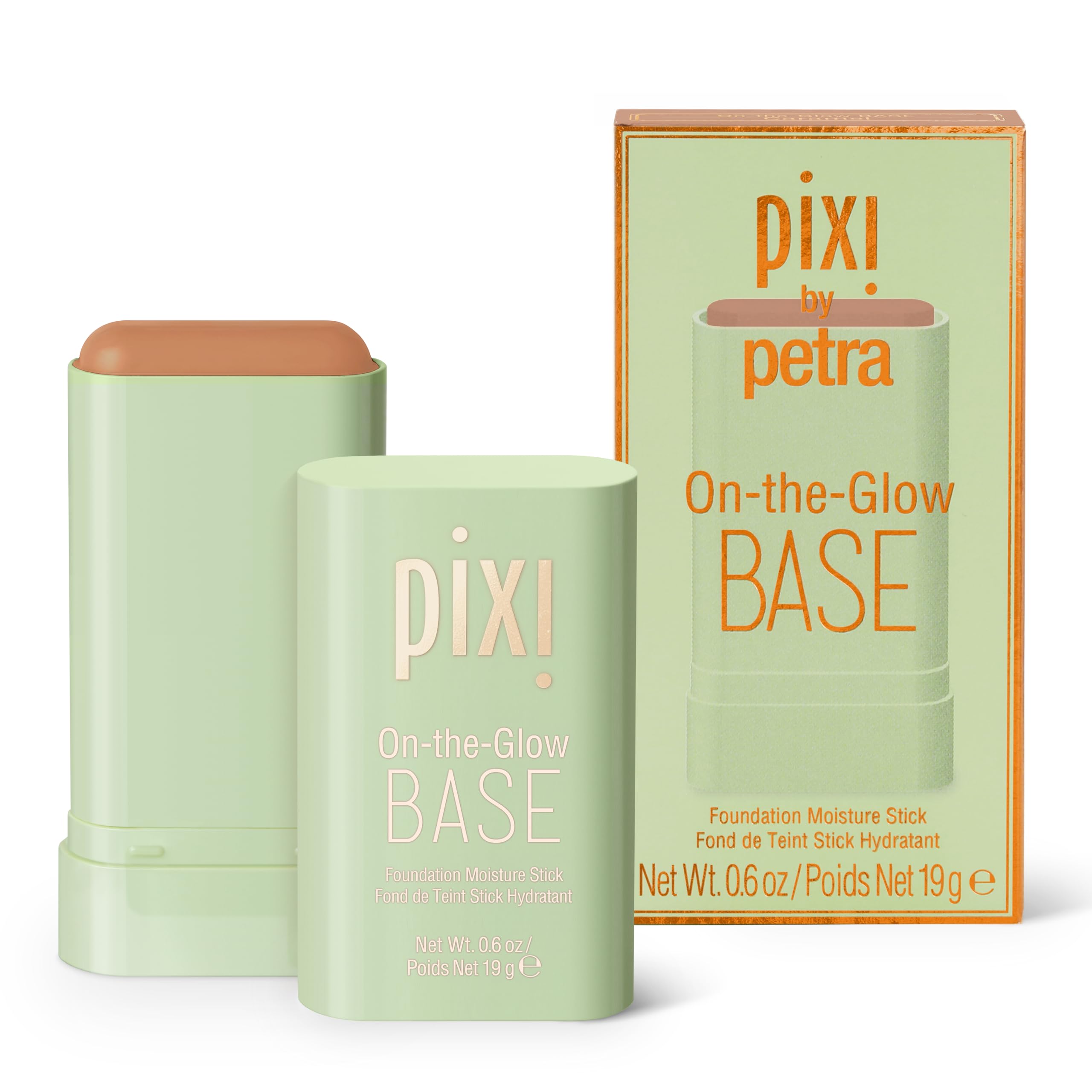 Pixi Beauty On-the-Glow Base| Tinted Moisturizer Foundation Stick | Caramel: Deep, warm shade| 0.6 oz / 19g
