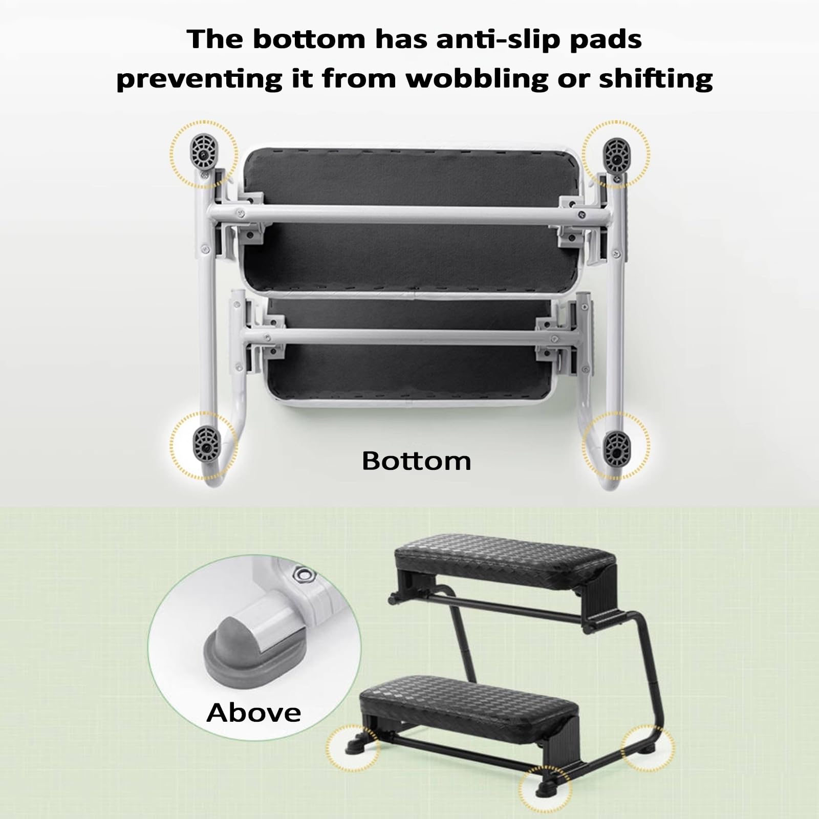 Ergonomische Fußstütze für unter dem Schreibtisch, verstellbare Höhe und Winkel, rutschfeste Oberfläche, Kissen inklusive, ideal für Büro, Gaming und Studium