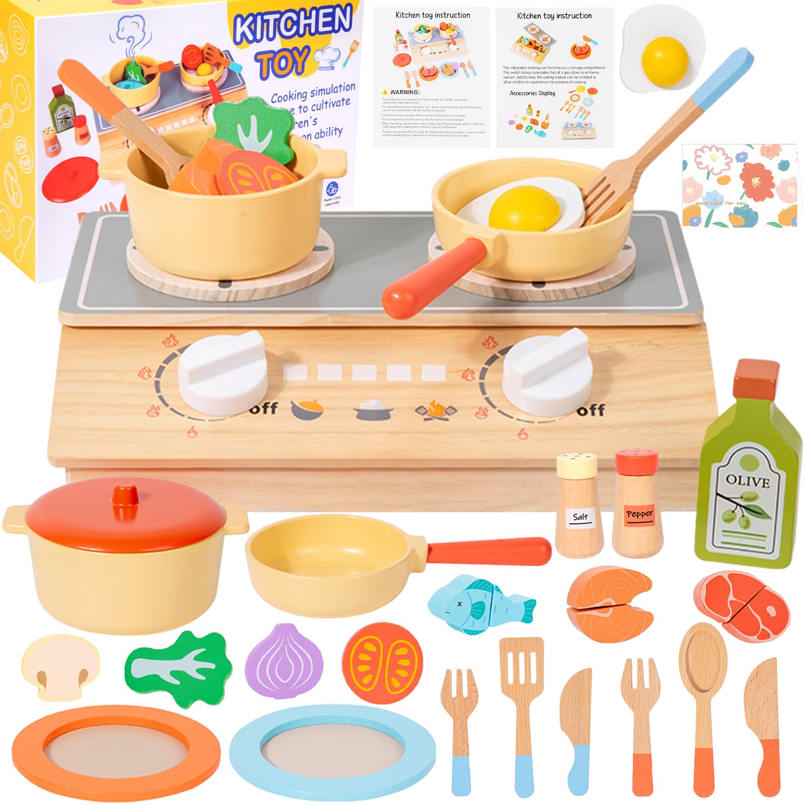 Accesorios Cocina Juguetes,Juguetes de Cocina para Niños Accesorios,Utensilios Cocina Juguete,Juego de Ollas y Sartenes,Frutas y Verduras Juguete,Cocinitas de Juguetes para Niños Niñas 3+ Años