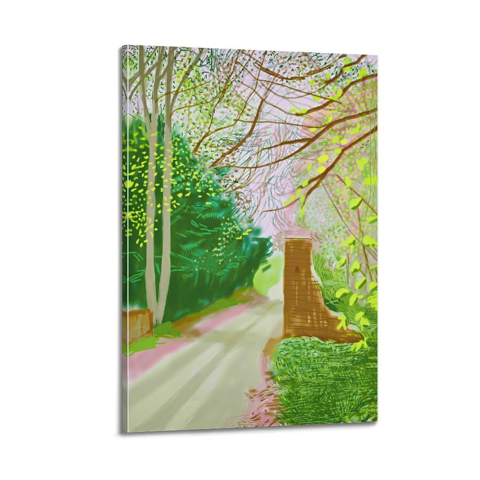 Jocrynsi Frame-Style David Hockney Vintage Abstract Wall Art Beige Posters Aesthetic Canvas Wall Art Print Home Decor For Bedroom Living Room08x12inch(20X30cm)