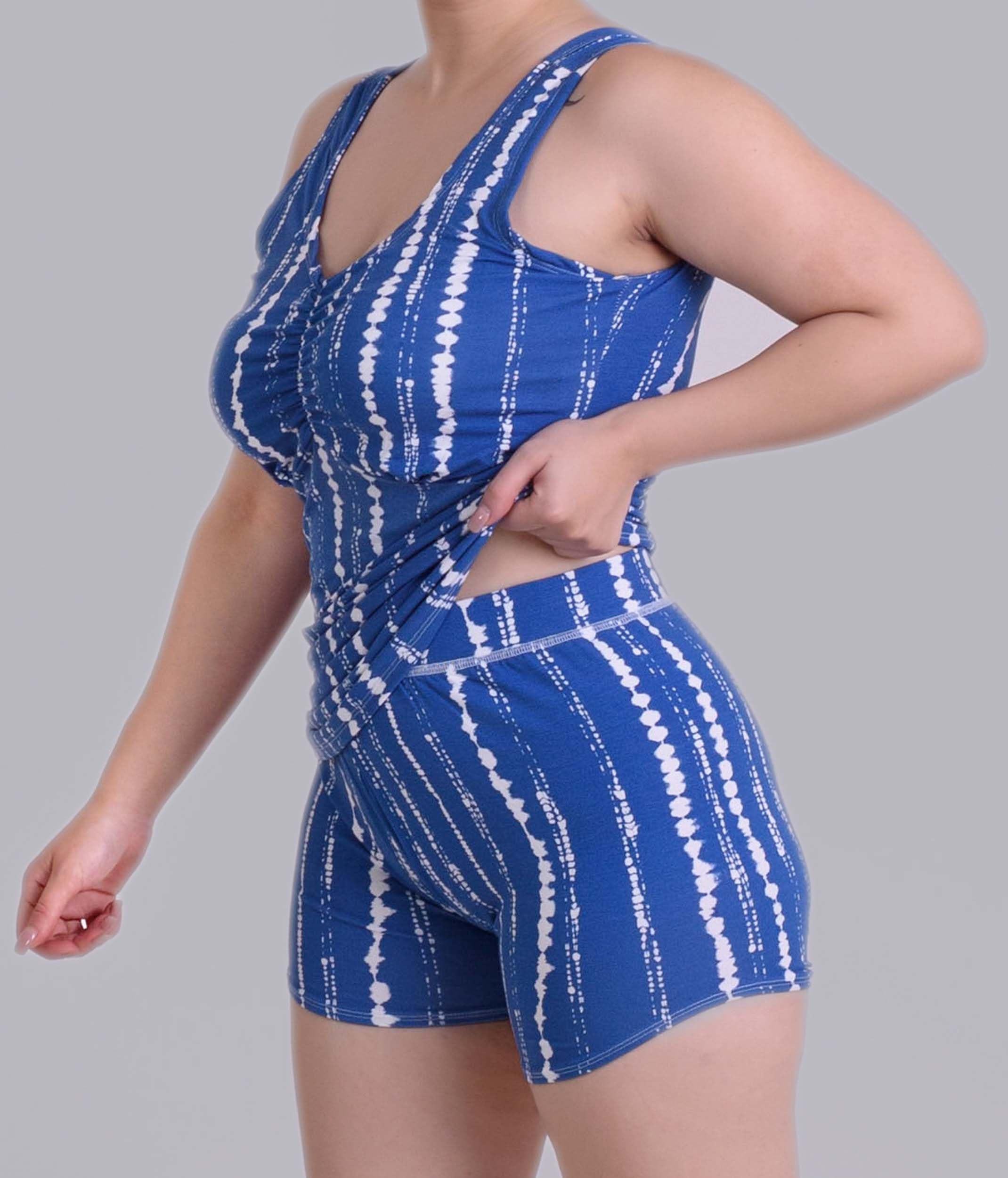 Keepfit Women's Two Piece Tankini Plus Size Swimwear Tank top with Boyshorts Blue |Swimming Suit for Women 4