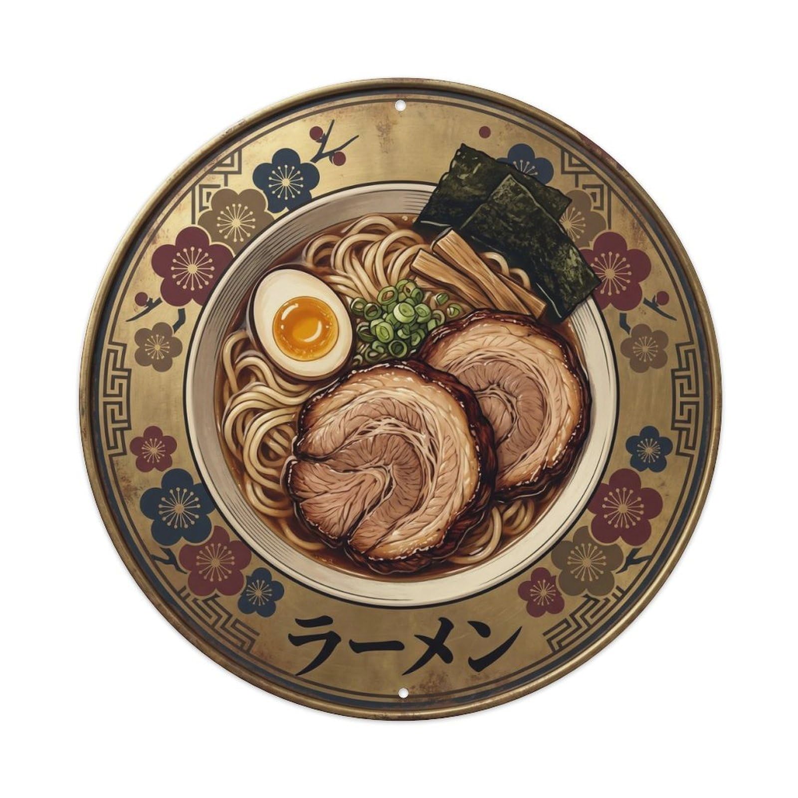 Cxhjca 8X8inch(20X20cm) Ramen Japanese Soup Bowl Classic Cuisine Restaurant Metal Tin Sign