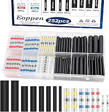 252Pcs Solder Seal Wire Connectors Kit, 120Pcs Heat Shrink Wire Connectors & 132Pcs Heat Shrink Tubing Waterproof and Insulated Electrical Wire Terminals for Marine, Automotive