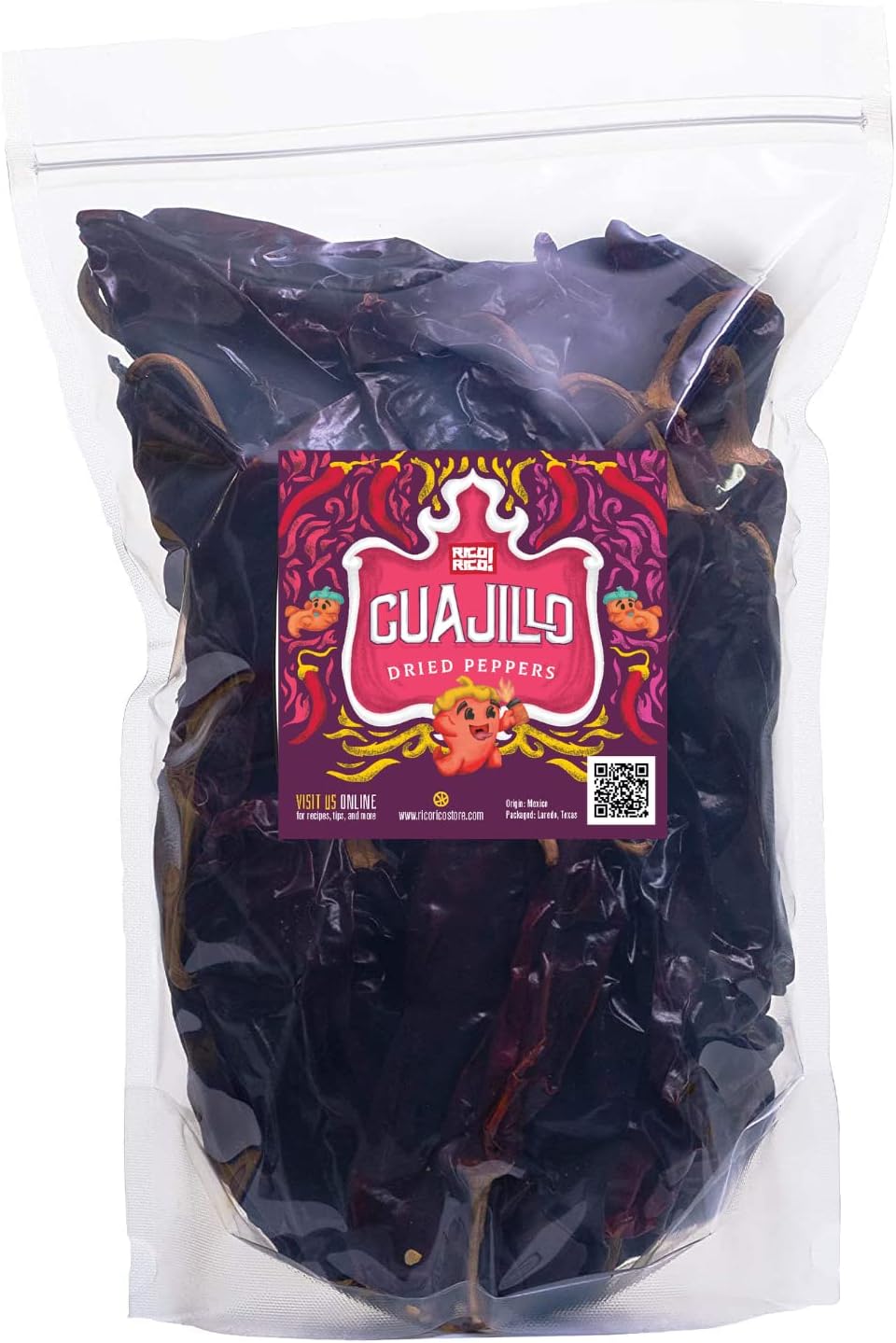 RICO RICO - Guajillo Chiles Dried Peppers 10 lb Bag, Bulk Size For Restaurants, Caterers, Chefs, Wholesale And For Mexican Recipes By RICO RICO