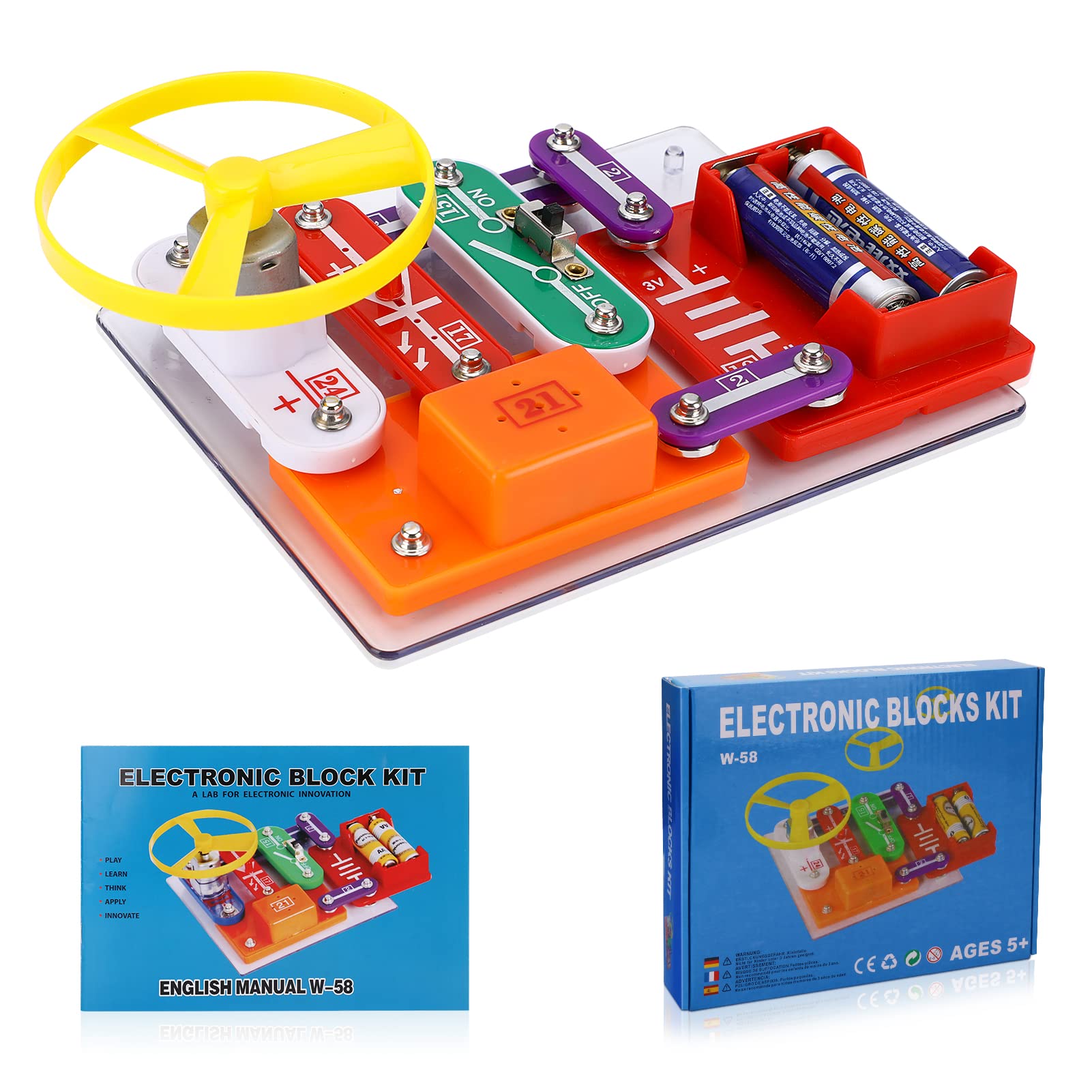Buy Welltop Electronics Kit for Kids, Hot Wires 58 Circuit Experiments