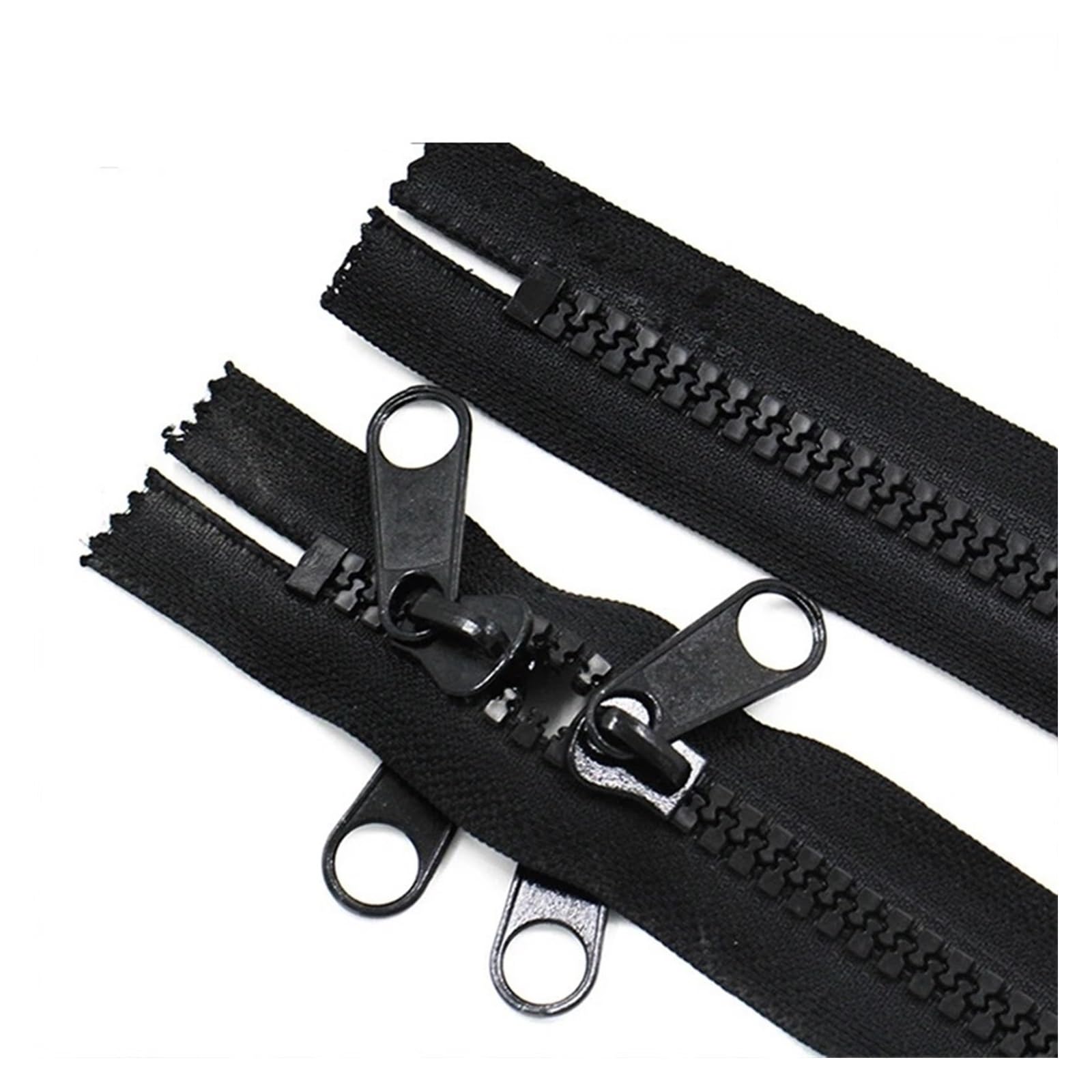 Cremalleras de nylon， Cremalleras for coser,Cremallera de metal,Cremallera deslizante bidireccional Cremallera de 1 pieza for coser Cremalleras bidireccionales de 100-600 cm(Black,600cm(6Meters))