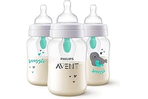 Philips Avent Anti-Colic Baby Bottles, 3-Pack, Clear, 9 oz.