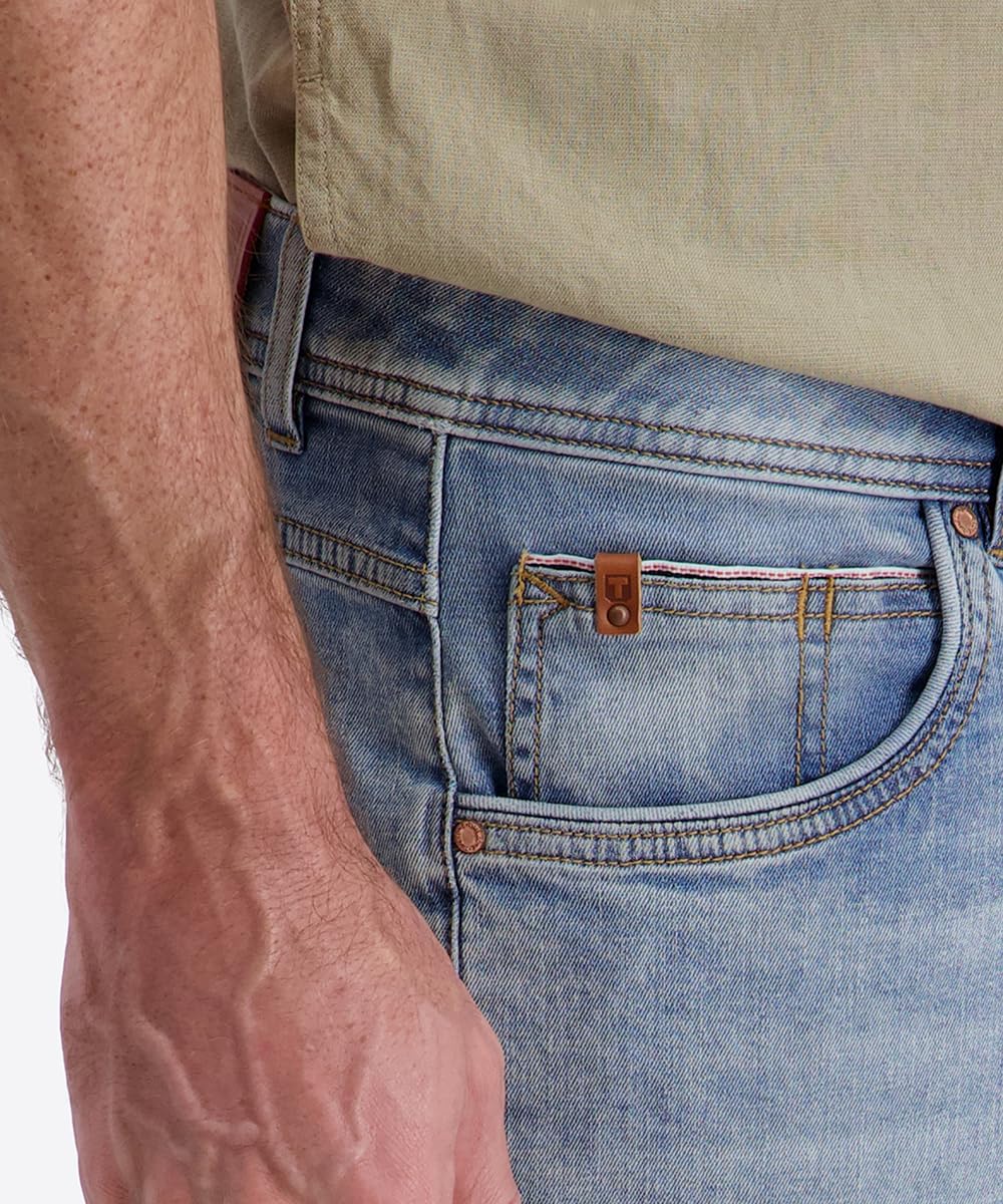 Timezone Herren Jeans Shorts Slim SCOTTYTZ - Mid Waist Slim Fit - Blau | Baumwolle | Casual Design für vielseitige Anlässe | Normaler Bund für optimalen Sitz | Bequemer, unifarbener Stil in Blau