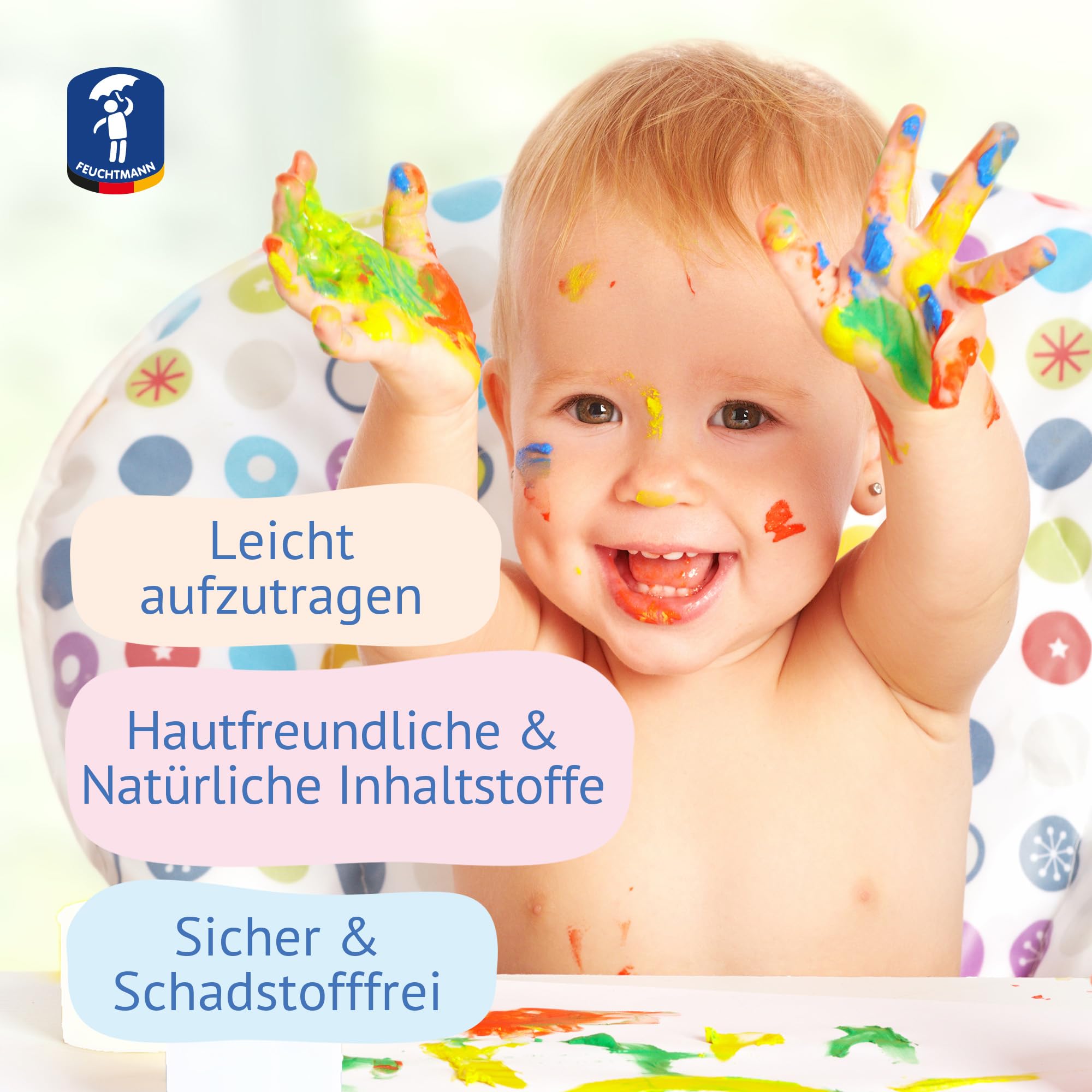 Feuchtmann MEINE LIEBLINGSFARBE im 6-er Pack I je 900g ungiftig cremige Fingerfarbe, hautfreundliche Fingermalfarbe auf Wasserbasis