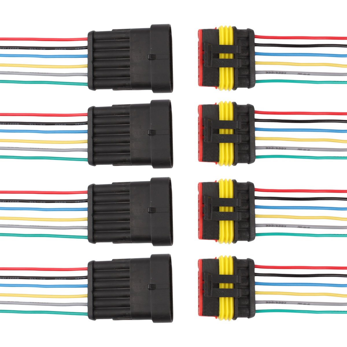 TOMALL 6 pin connector AWG 18 étanche molex vers pour prise électrique à prise rapide Série 6 Wire Triggle 1,5 mm (paquet de 4)