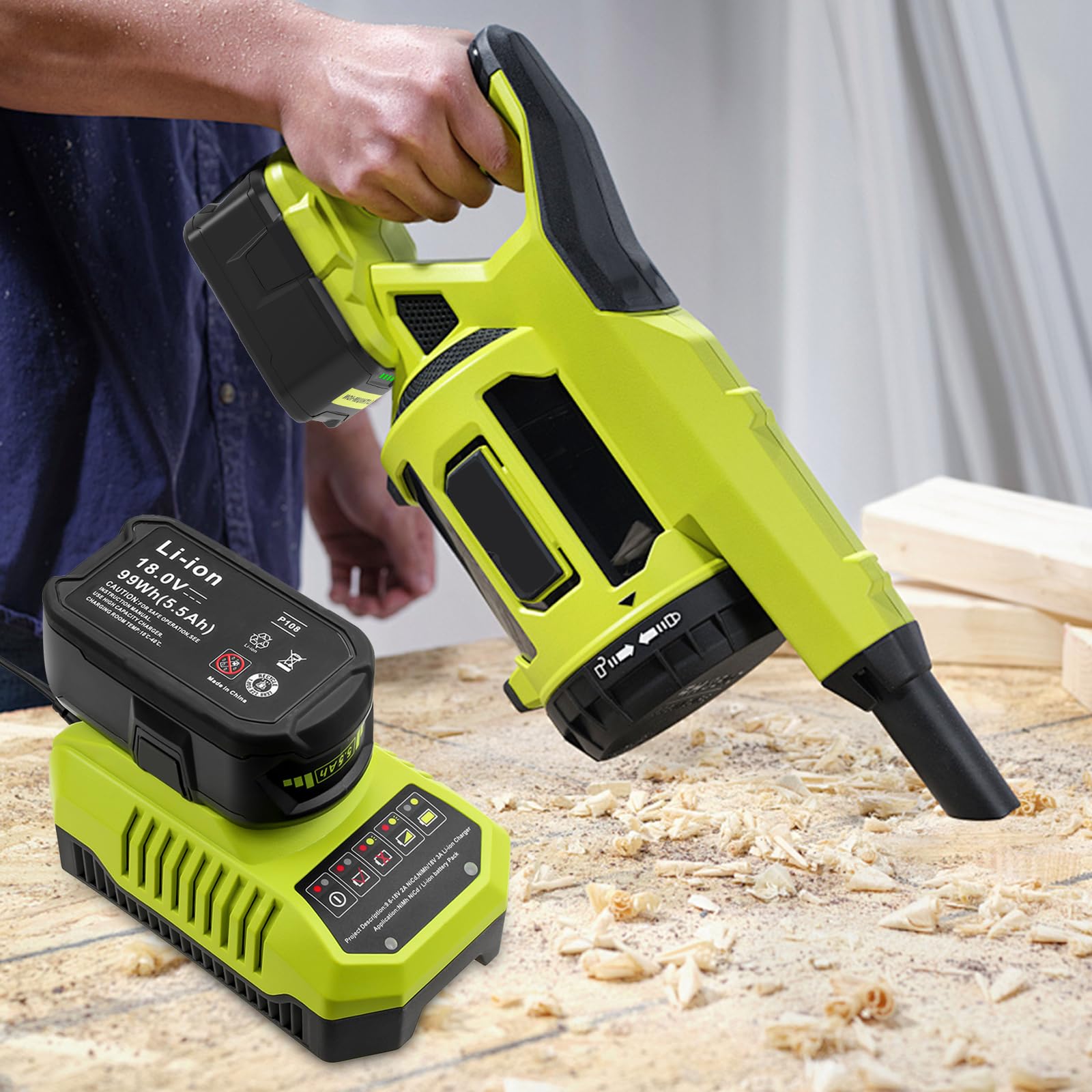 Batteria Worx 20v 2 Pezzi 18V 5.5Ah P108 Batteria Di Ricambio Agli Ioni Di Litio Per Ryobi Batteria