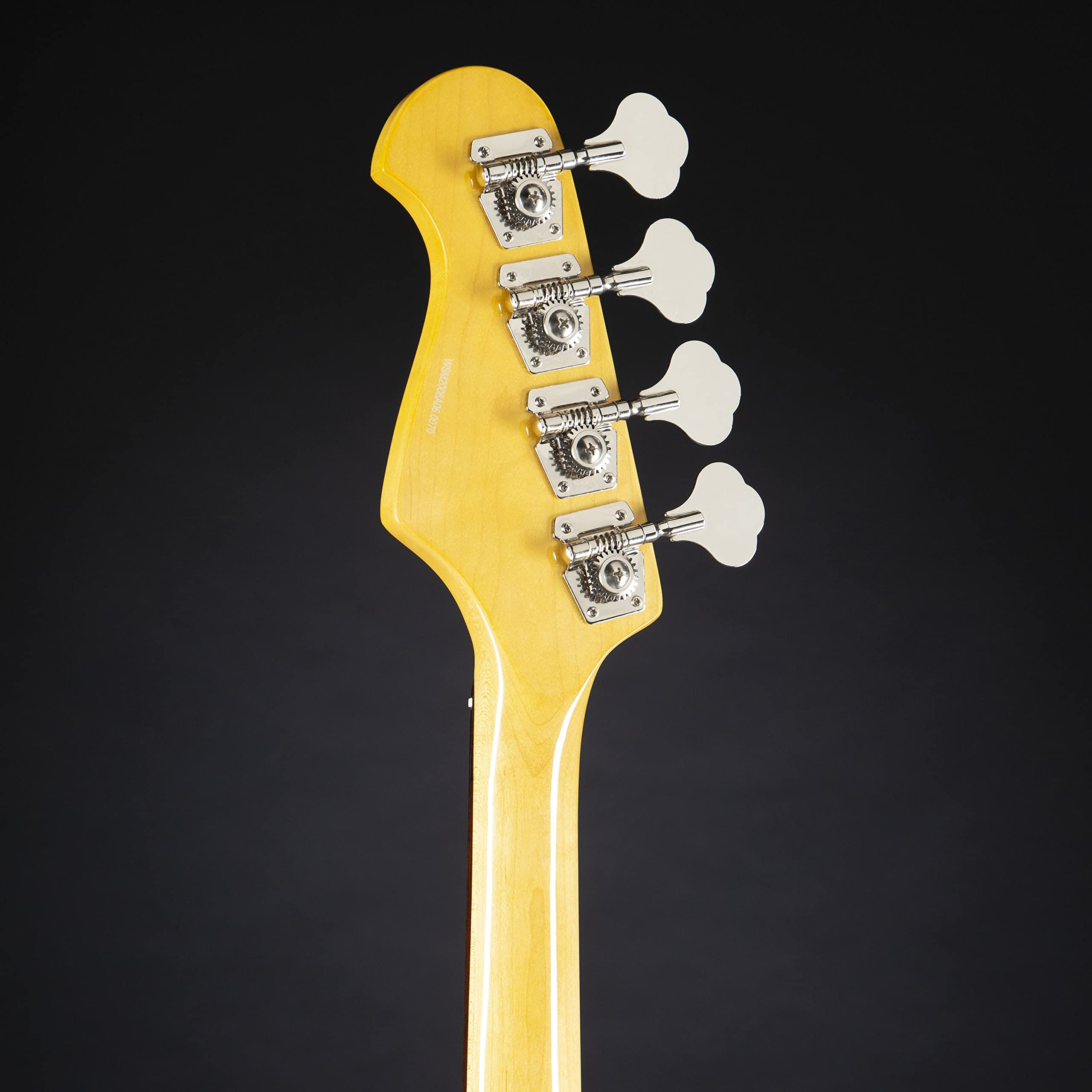 J & D E-Bass, Elektrische Bass Gitarre mit 4 Saiten und Linde Korpus, P Bass mit Split-Coil Tonabnehmer und passiver Elektronik, Vintage 1963 Black