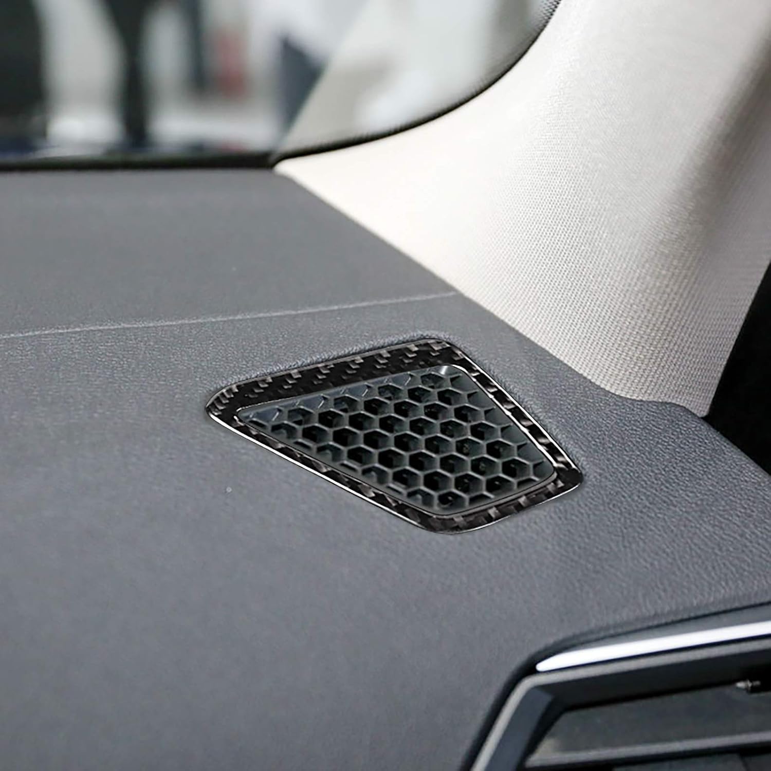 Compatible with Carbon Fiber Dashboard Audio Loudspeaker Frame and Air Outlet Frame Trim Cover for BMW 3 Series 3GT G20 G28 2020 2021 2022 (3PCS Black)