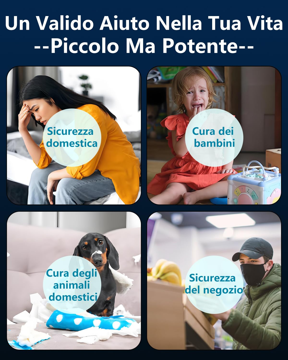 Mini Telecamera, 4K Videocamera Sorveglianza Interno, Telecamera Spia con Visione Notturna, Basso Consumo e Lunga Durata 50 Giorni, Prova Cloud 30+ Memoria Locale, per Casa/Animali Domestici Sicurezza