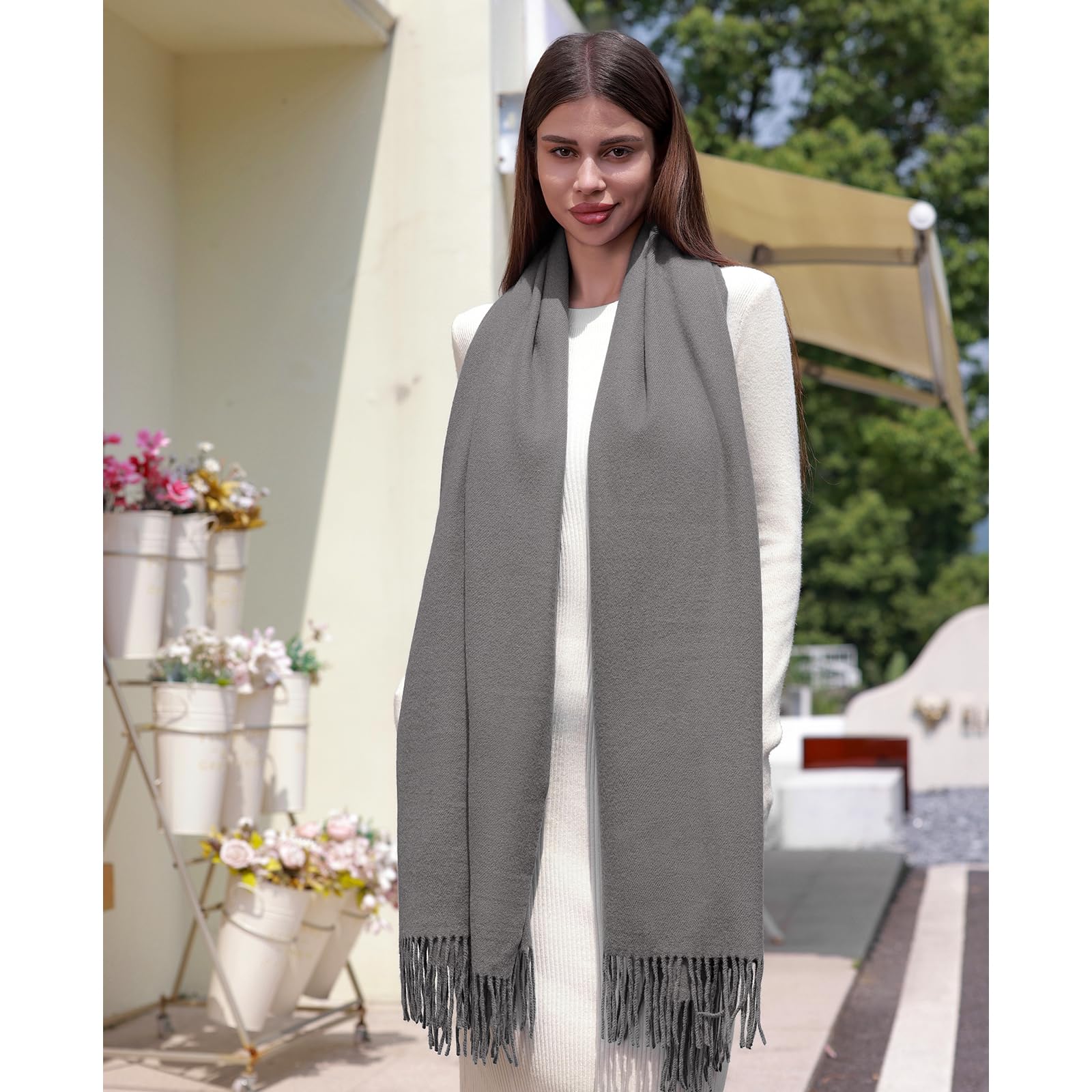 RIIQIICHY Sciarpa Donna Invernale Pashmina Scialle Caldo Stola Elegante per Abito da Sposa Cerimonia Donna