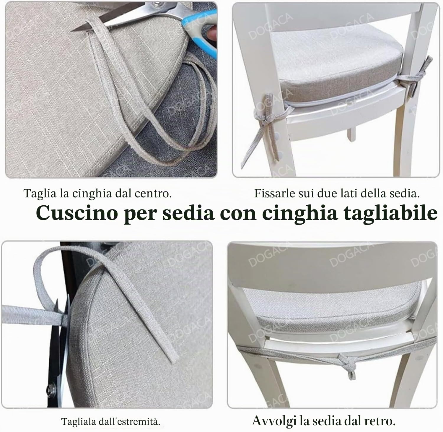 Set 4/2 Cuscini Sedia da Cucina/Cuscini di Seduta, 40x38 43x40 43x42cm (3/5/8CM Spessore) Confortevole Cuscini Coprisedia da Cucina,con Lacci Imbottito,Lavabili(11,4pcs:40x38x5cm)