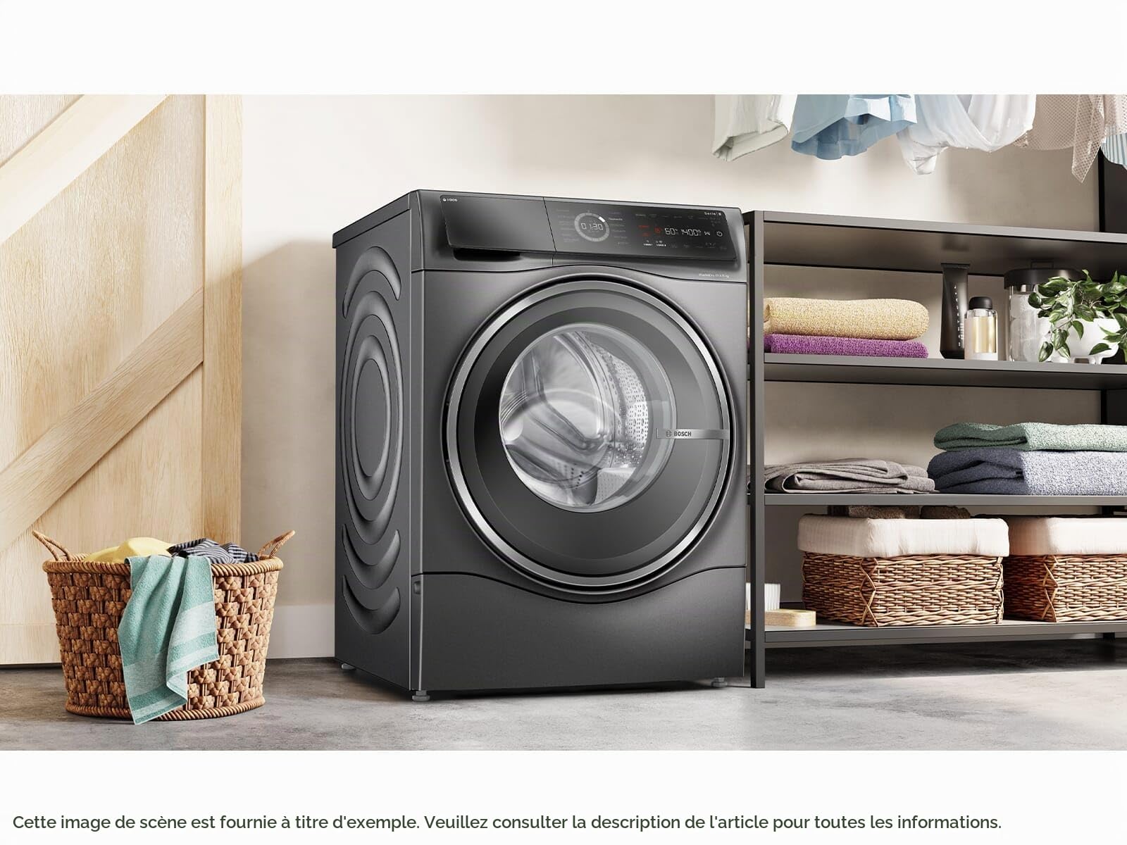Bosch WNC254AS0 Série 8 Lave-linge séchant intelligent, lavage 10,5 kg et séchage 6 kg, 1400 tr/min, dosage intelligent i-Dos, élimine 16 types de taches, IronAssist avec fonction vapeur, AutoDry