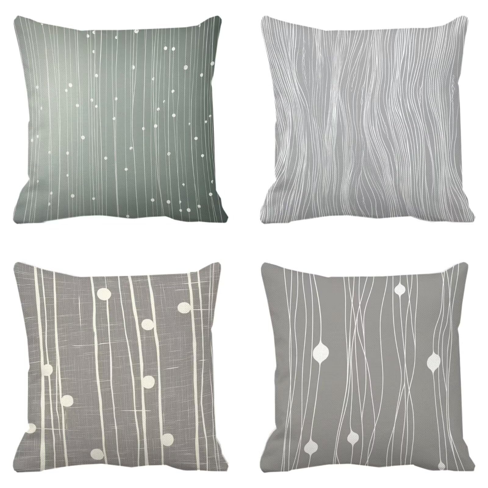 Cojines Sofa Fundas Cojines 50x50cm SúPer Suave Cojin Plano Raya Juego de 4, Fundas Almohada Impermeable Exterior, Interior Y Exterior Cojin Decorativos, JardíN Sillaterraza Regalos NavideñOs P-441