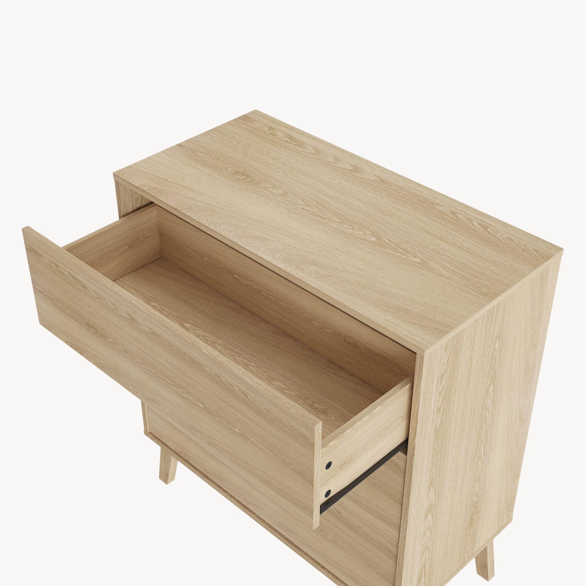 [en.casa] Kommode mit Schubladen Aastmabospoo Schubladenschrank Schlafzimmer Kommodenschrank groß Schrank Sideboard Beistellschrank 90 x 80 x 40 cm Eicheoptik hell
