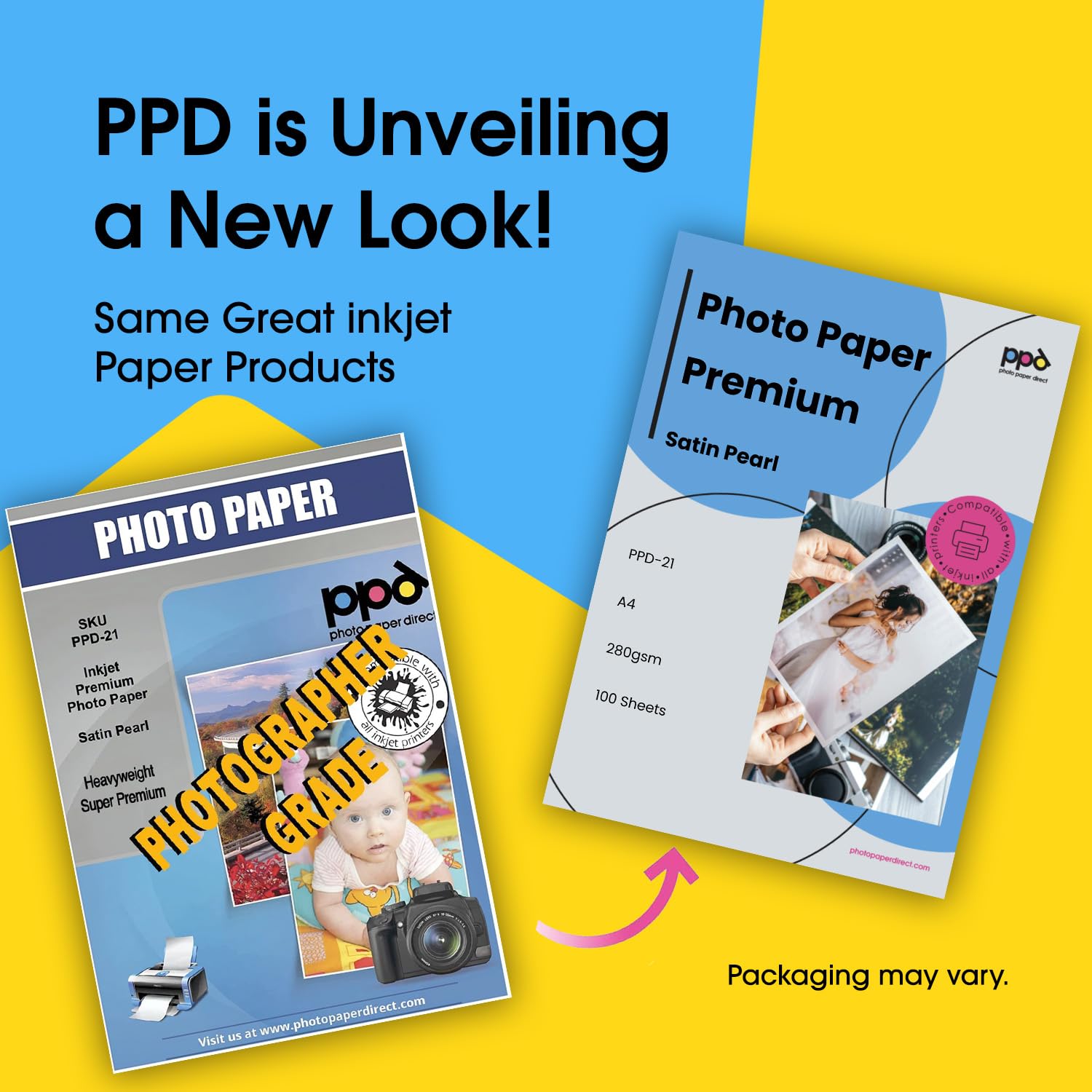 PPD A4 100 Fogli Carta Fotografica Premium Satinata Perlata Stampanti Inkjet, 280 gsm - PPD-21-100