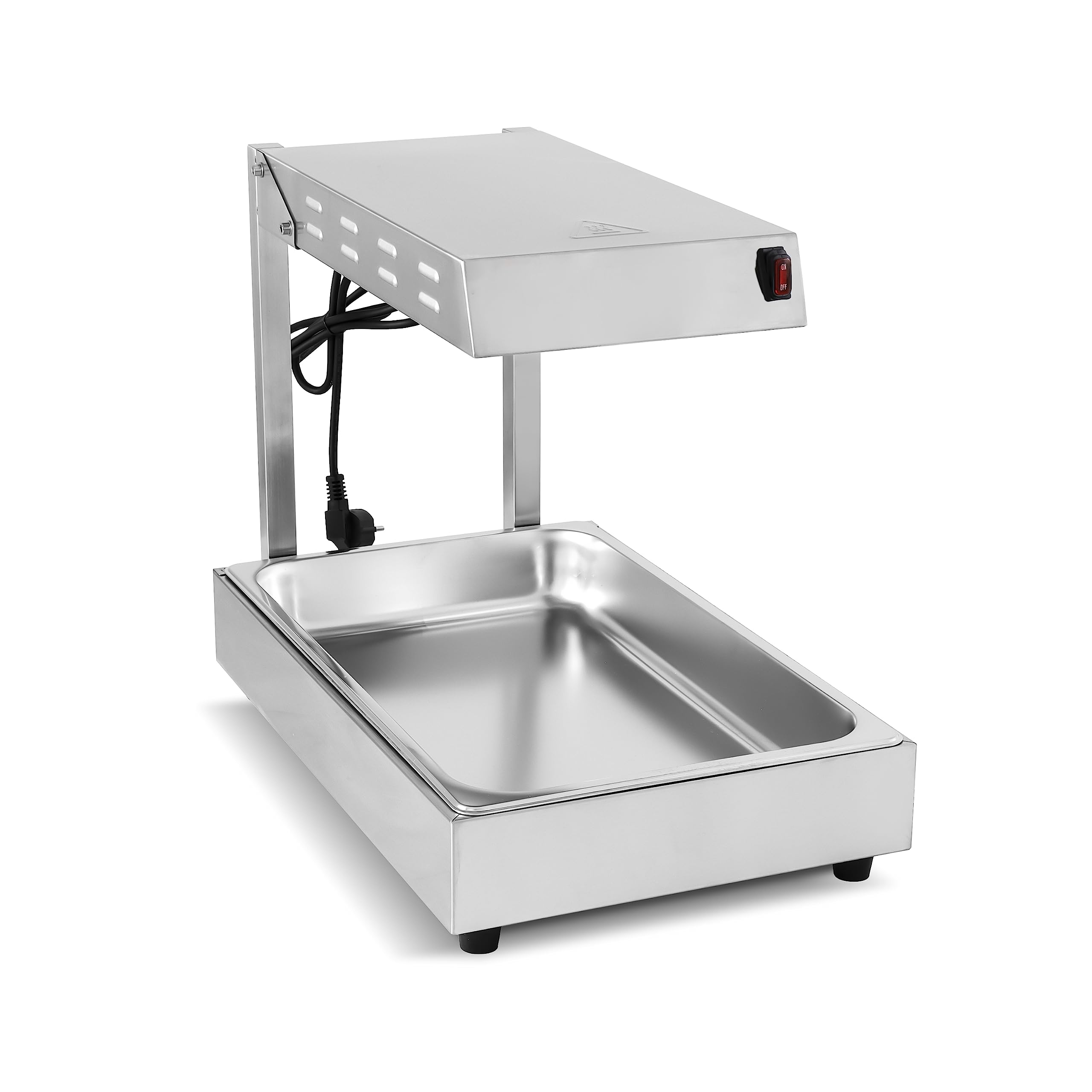 MBH - Chauffe-frites électrique 600 W inox professionnel pour hôtellerie, garde-frites industriel pour bar et restaurant.
