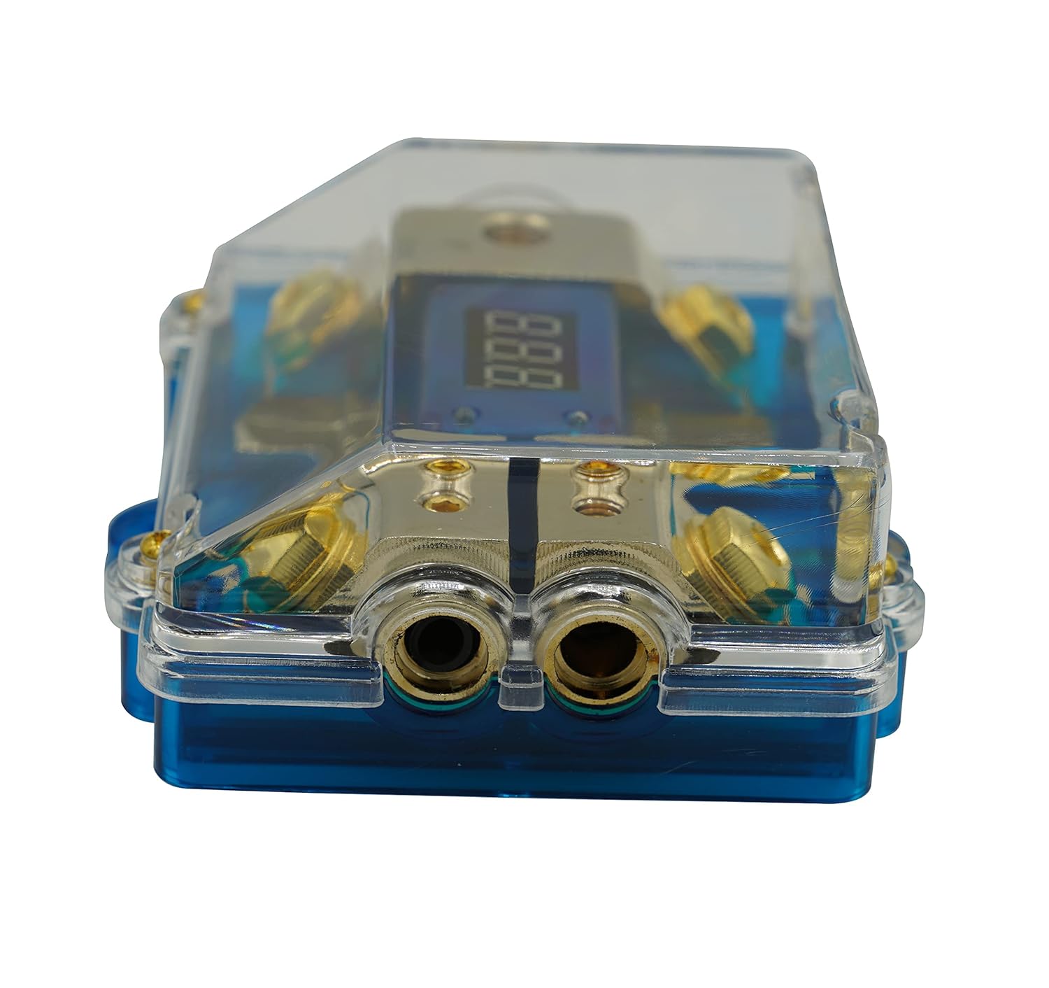 500A ANL Dual Digital Gold Plated ANL Distribution Block 0-4 Ga Fuse Holder 12-24V Input Voltage Display