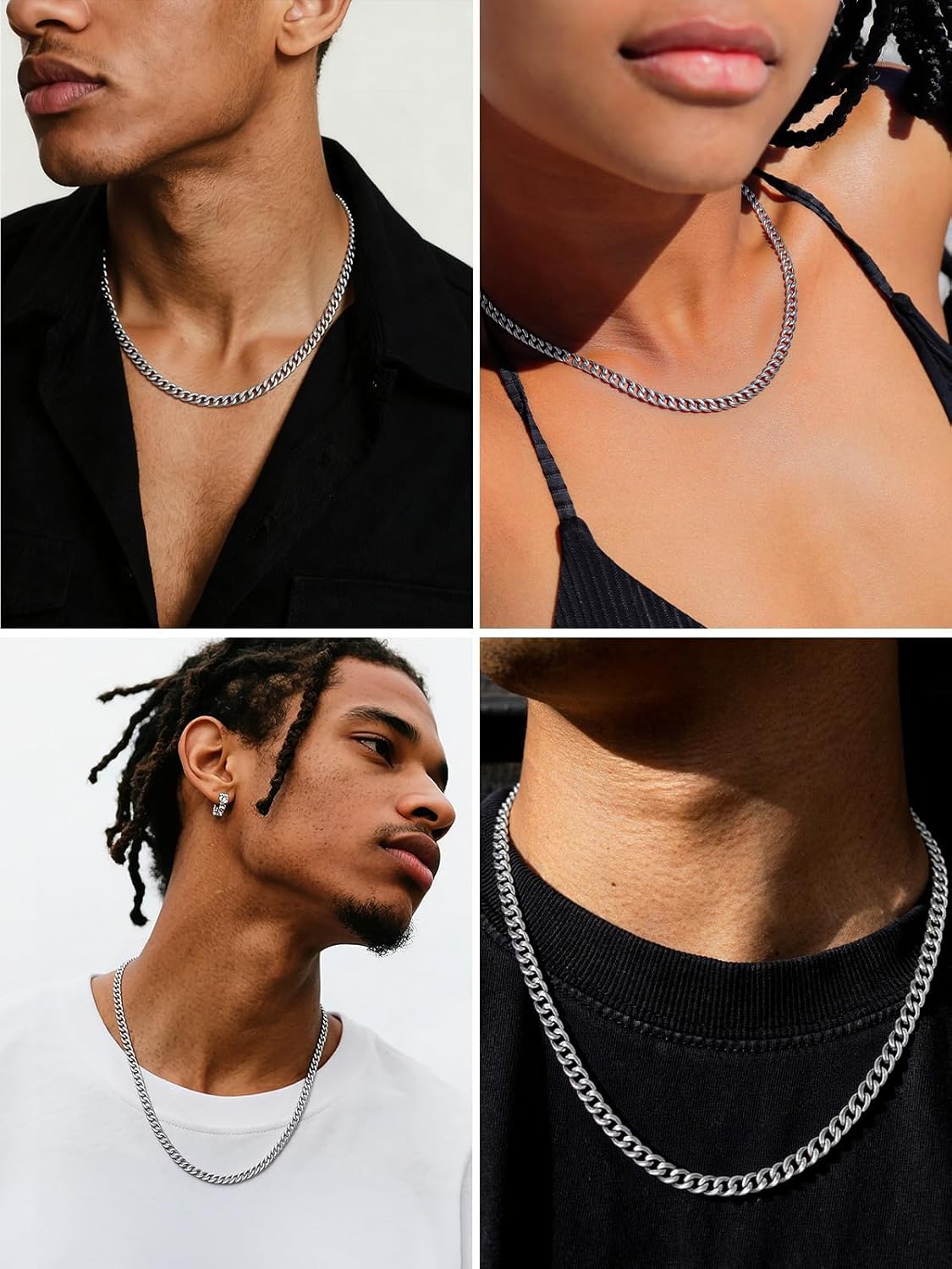 U7 Cuban Link Chain Necklace for Men, Stainless Steel/Black/Gold Mens Necklaces, Chunky Curb Chain Necklace in 6/9/12mm Width 18-30 Inches, Thick Choker Jewelry with Box Packed - Image 2