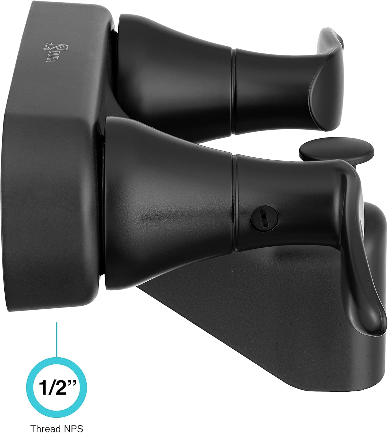 Dura Faucet DF-SA110LH-MB RV Tub, Shower Faucet Valve Diverter with Winged Levers (Matte Black)