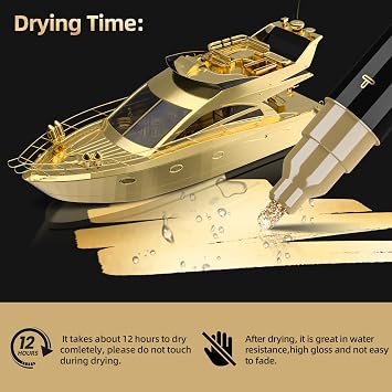 3 Pack Dual Tip Liquid Gold Chrome Markers, Permanent Shiny Gold Marker Pen for Most Surfaces, Golden Metallic High-gloss for Model Repairing, Painting, Marking or DIY Art Project
