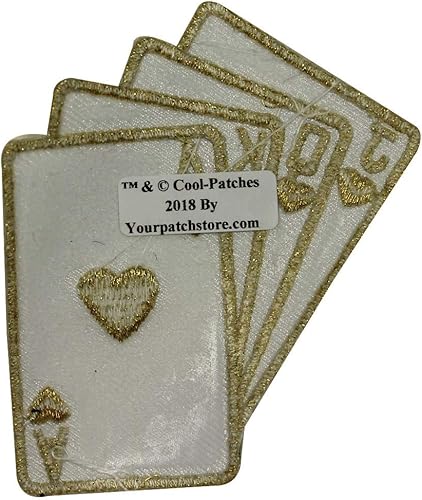Miniatura 2 de ID 8612 - Parche de tarjetas de oro blanco con apliques bordados con corazones reales