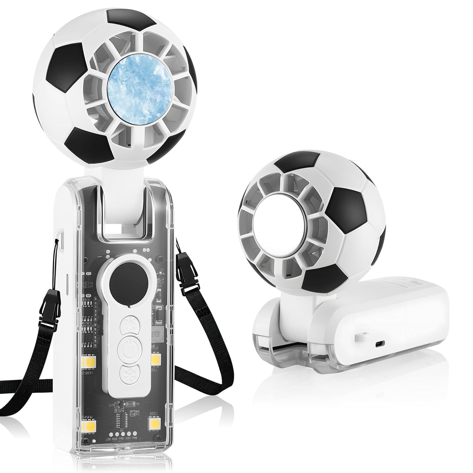 LPQKCcY Handheld Cooling Fan with Semiconductor Ice Plate, 6 Speeds + 100-Level Turbo, 10H Battery USB Rechargeable, 3-in-1 Foldable Neck/Desk Fan, Perfect for Match Days, Commutes & Summer Gardens