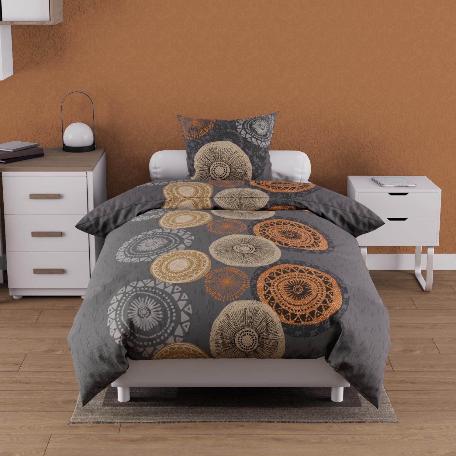 Massaï Housse de Couette + 2 taies, Gris, 220x240[S112