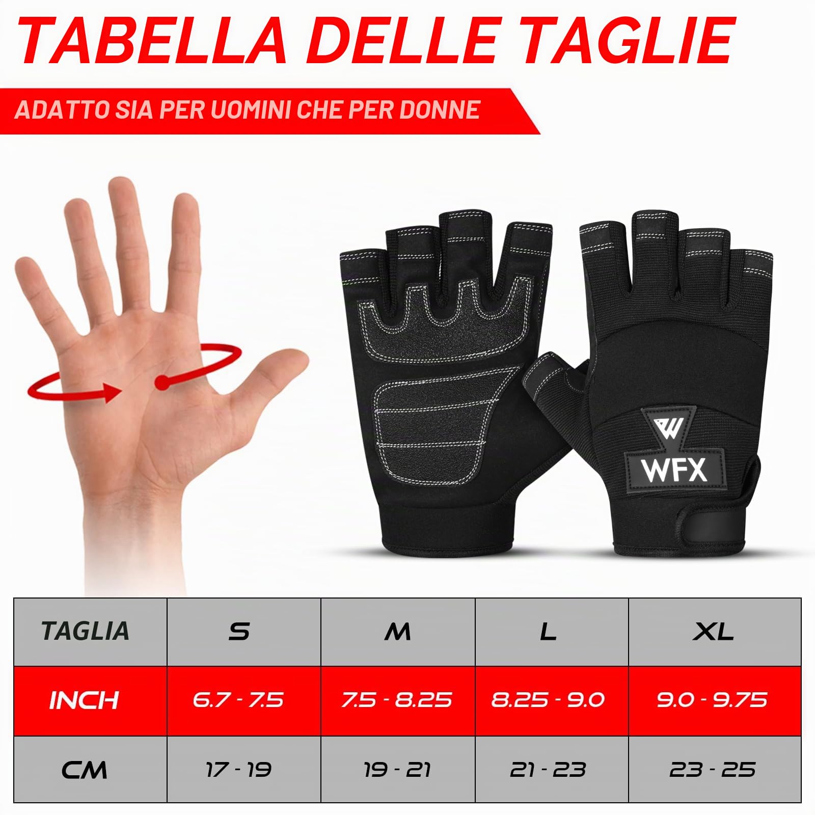 WESTWOOD FOX GEAR Guanti Resistenti Senza Dita, Guanti protettivi da Lavoro, Palmo Imbottito, Mezze Dita Nere (Grande)