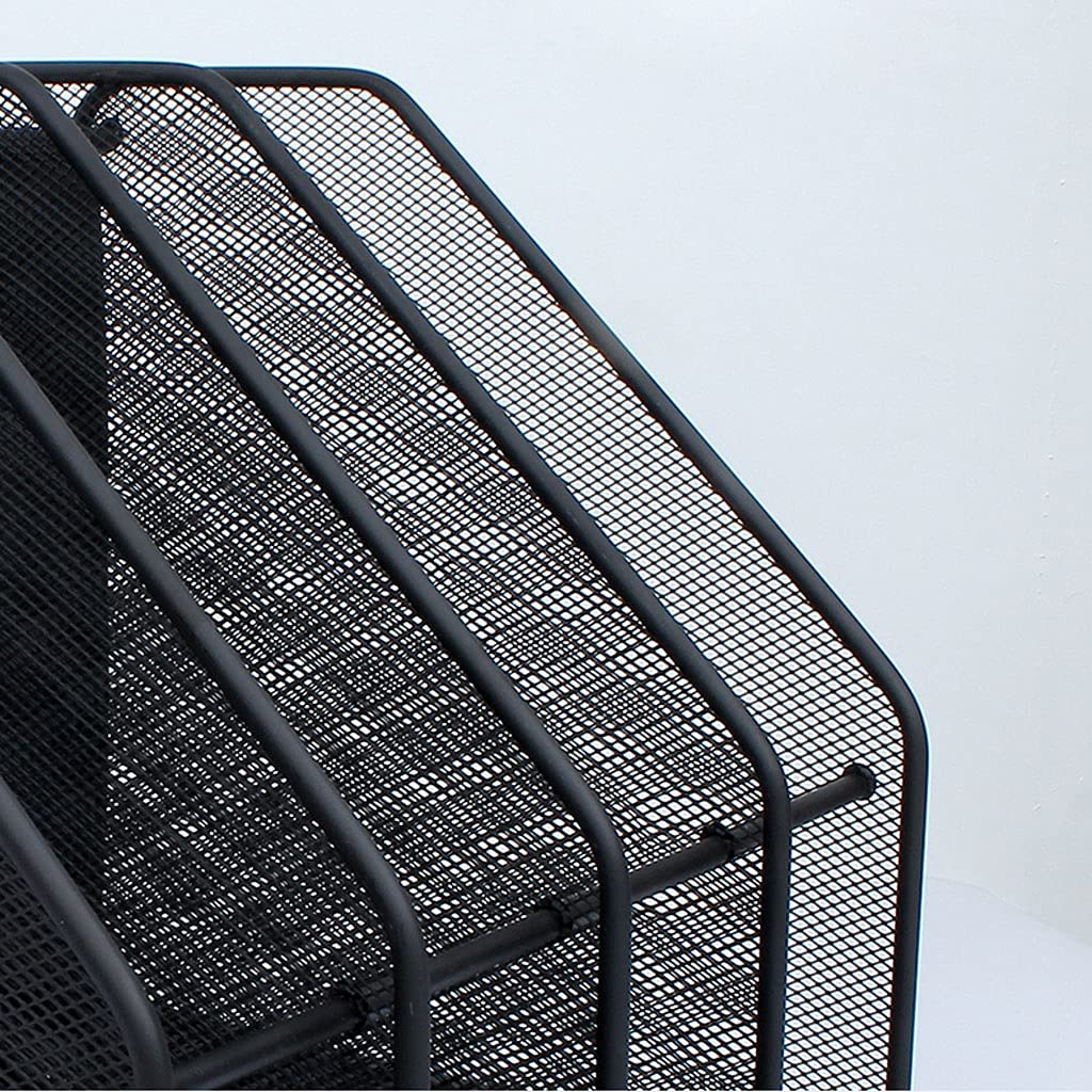 Portadocumenti cremagliera File Rack Desktop Laptop File Cartella Palette Trucco Maglia in Acciaio Steel Magazine File Sorter Documento Lettera Organize Rack per l'organizzazione e Lo stoccaggio