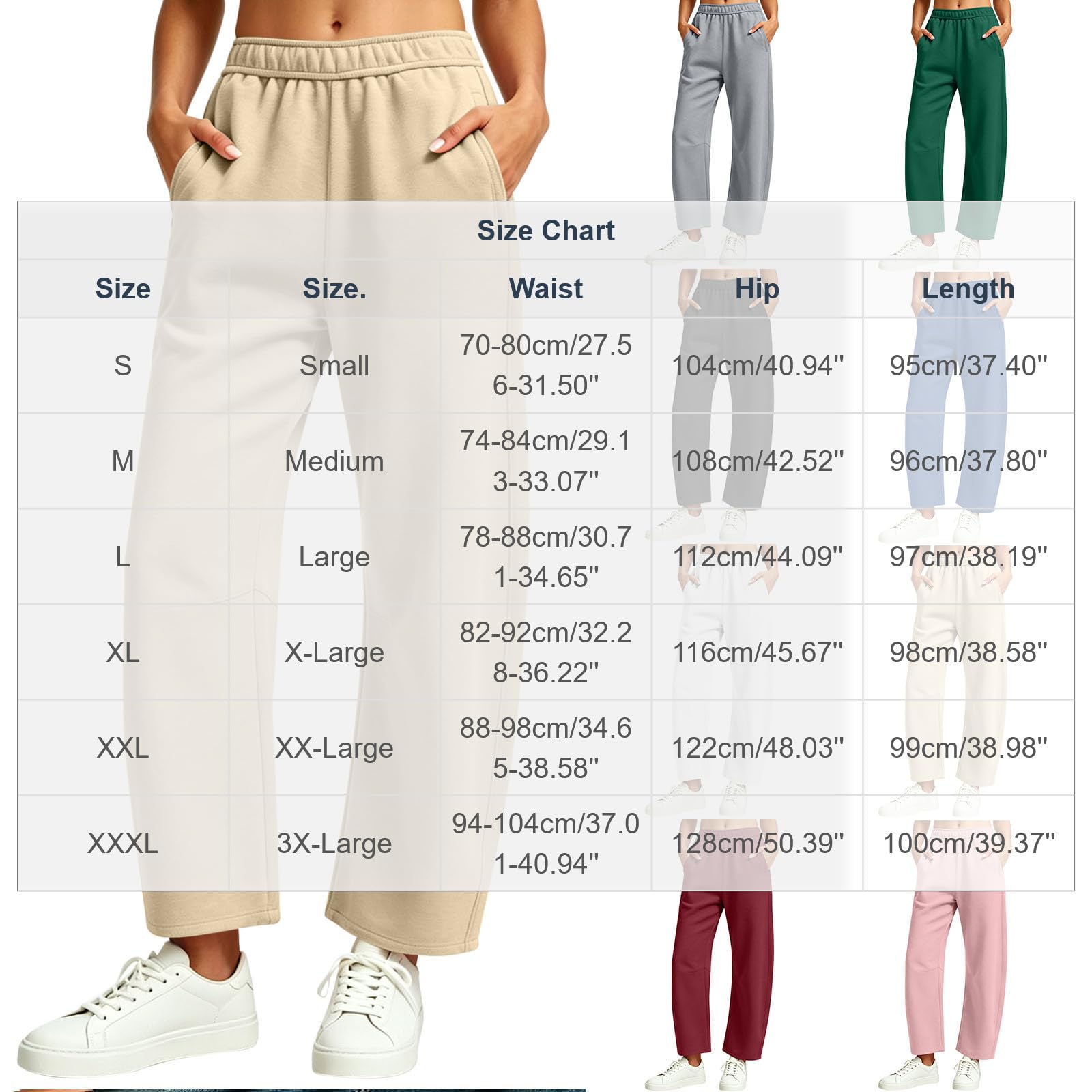 Generico Pantaloni Sportivi Donna Pantaloni Tuta Vita Alta Pantalone a Gamba Larga Larghi e Morbidi Pantalone Baggy con Tasche Pants Lunghi con Coulisse Regolabile per Jogging Fitness Sport