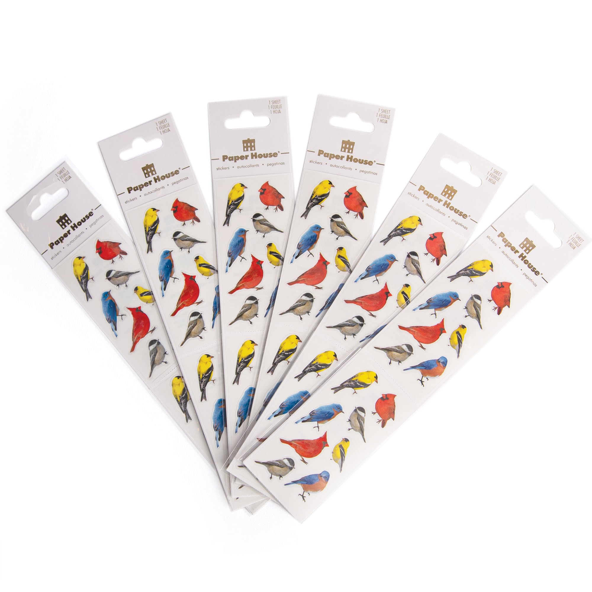 Autocollants oiseaux de jardin Paper House pour scrapbooking et loisirs créatifs - Lot de 6