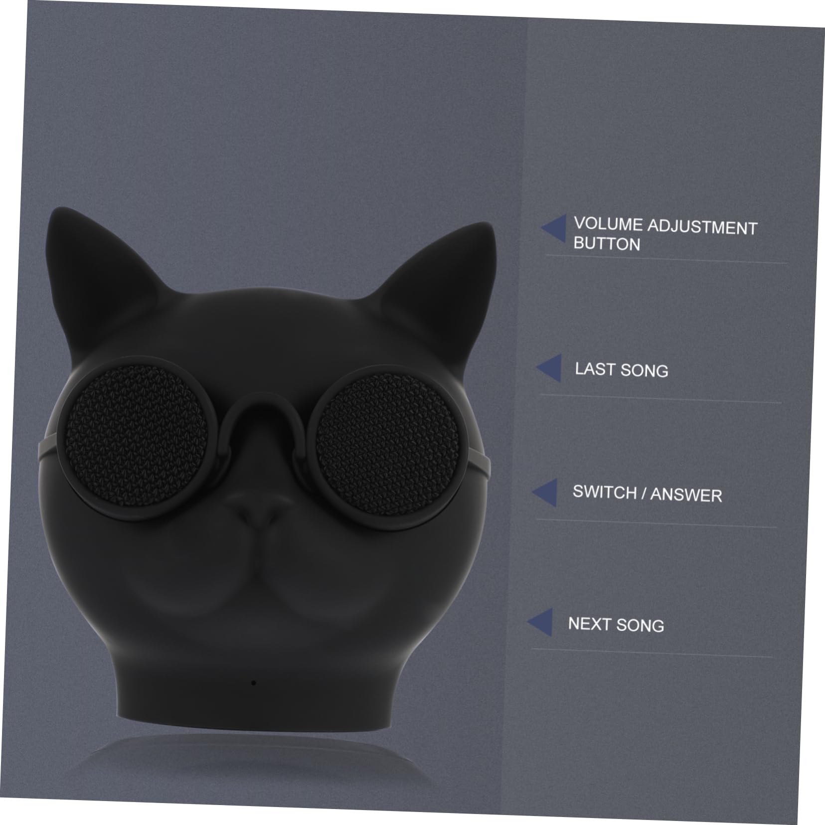 Uonlytech Haut-Parleur sans Fil de Tête de Chat Portable, Enceinte Rechargeable USB 1500mah en Plastique Noir, Performance Puissante pour Maison et Extérieur