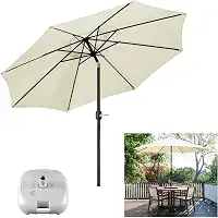 Ombrelone com Base para Piscina 3 metros guarda sol Articulado Com Manivela Maresias Bege - AMZ