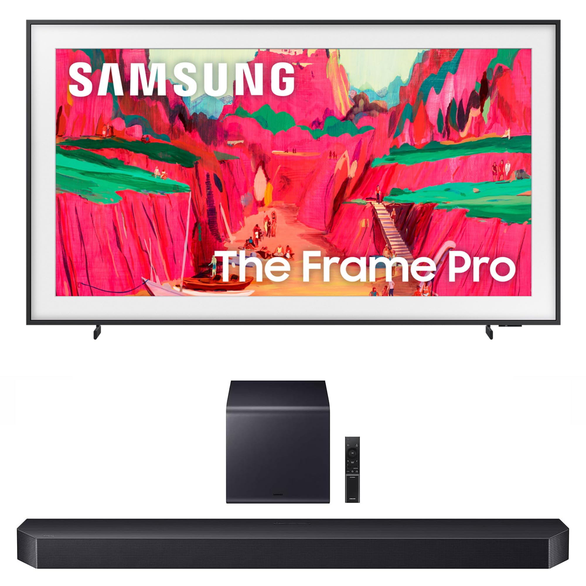 Samsung QN65LS03FWFXZA 65 Inch The Frame Wireless 4K Neo QLED TV with a HW-Q900F Q Series Soundbar 7.1.2 Ch Subwoofer (2025)