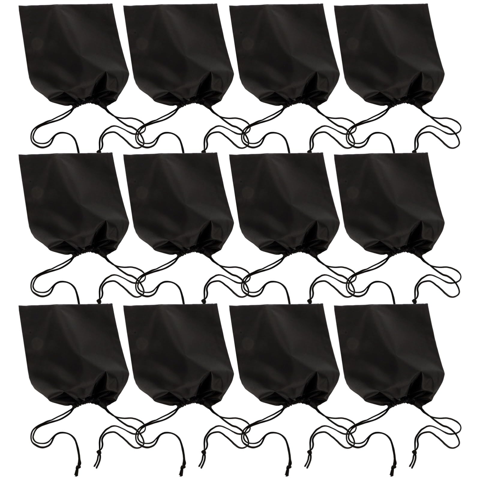 12 Stk. Aufbewahrungsbeutel mit Kordelzug, schwarz, 30 x 40 cm, Reise-Organizer aus Oxford-Gewebe, wasserabweisend, für Kleidung, Socken und Unterwäsche, platzsparend